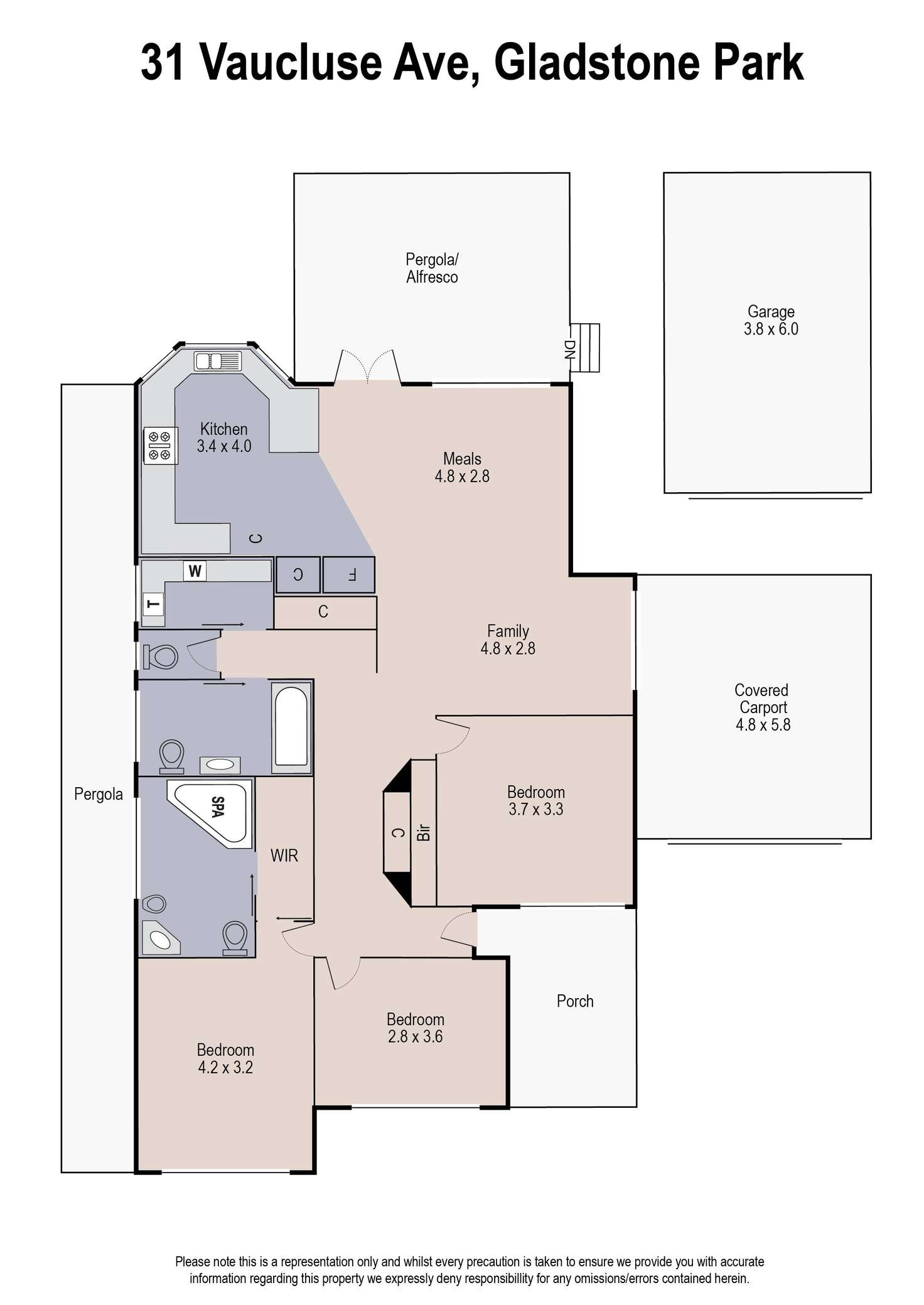 Floorplan of Homely house listing, 31 Vaucluse Avenue, Gladstone Park VIC 3043