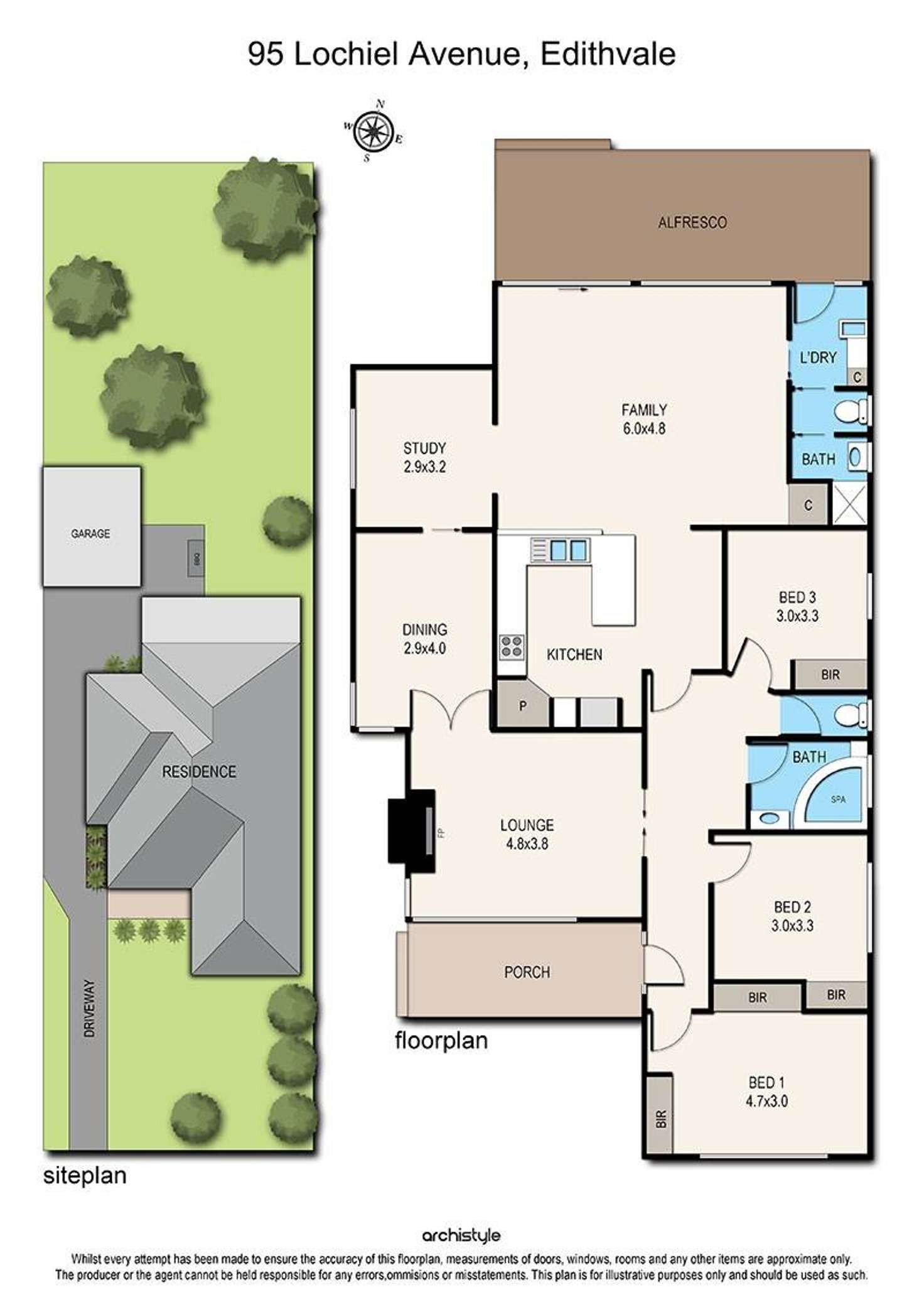 Floorplan of Homely house listing, 95 Lochiel Avenue, Edithvale VIC 3196