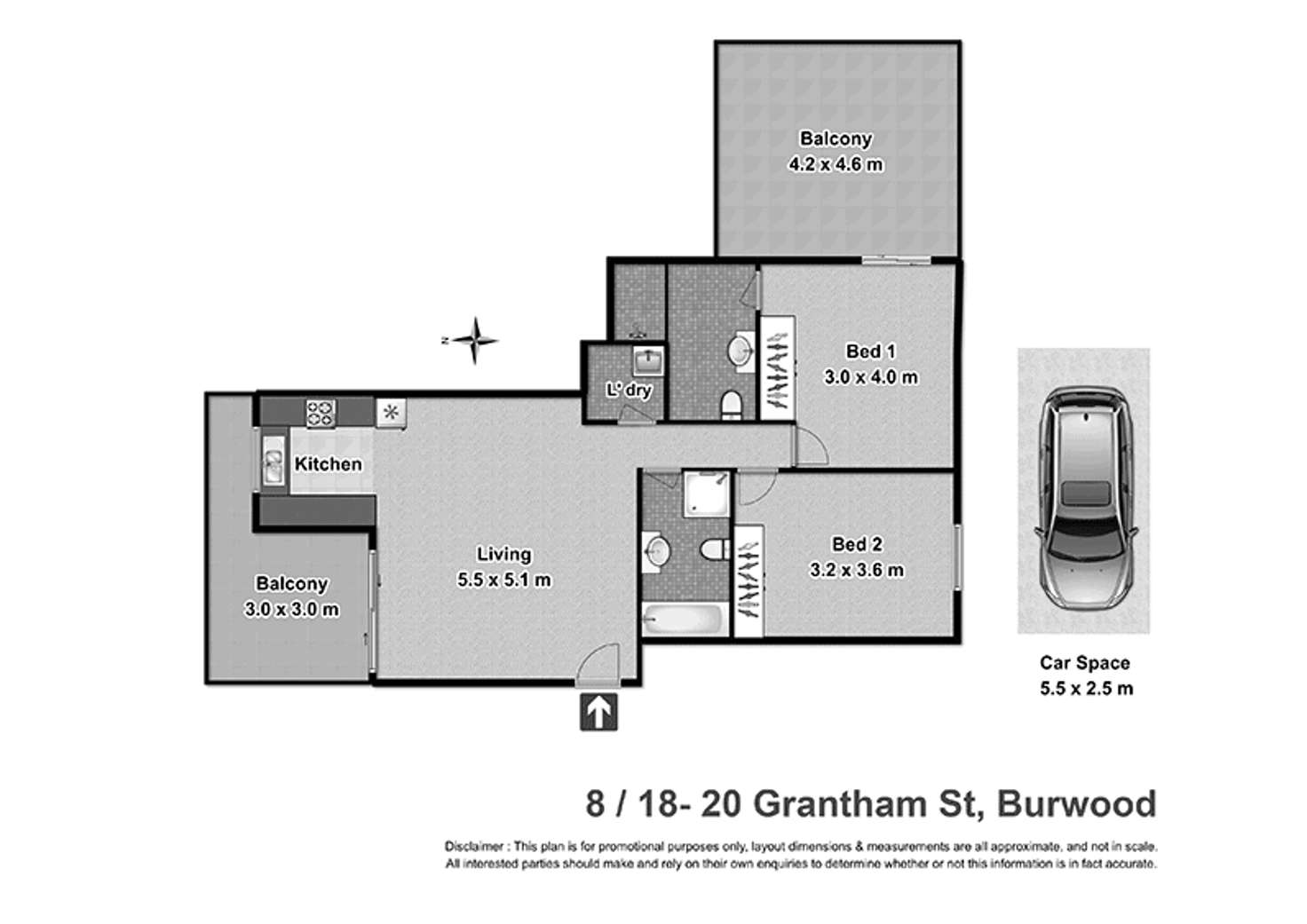 Floorplan of Homely apartment listing, 8/18-20 Grantham Street, Burwood NSW 2134