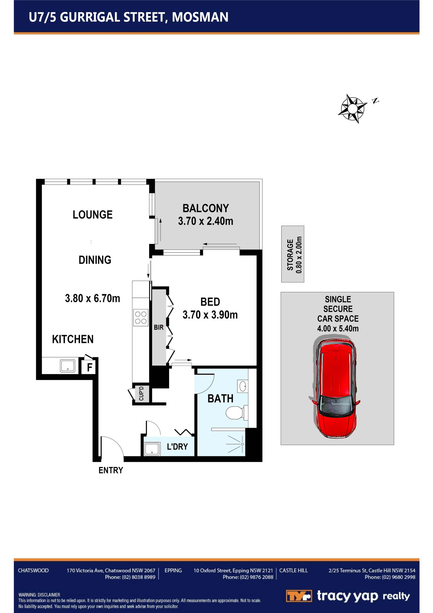 Floorplan of Homely apartment listing, 7/4-5 Gurrigal Street, Mosman NSW 2088