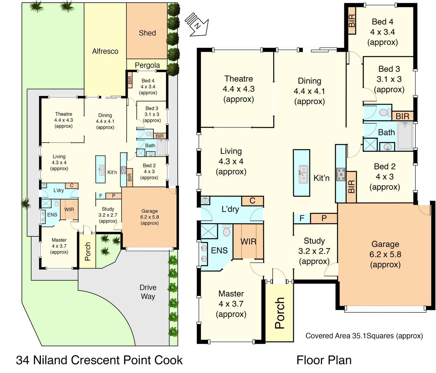 Floorplan of Homely house listing, 34 Niland Crescent, Point Cook VIC 3030