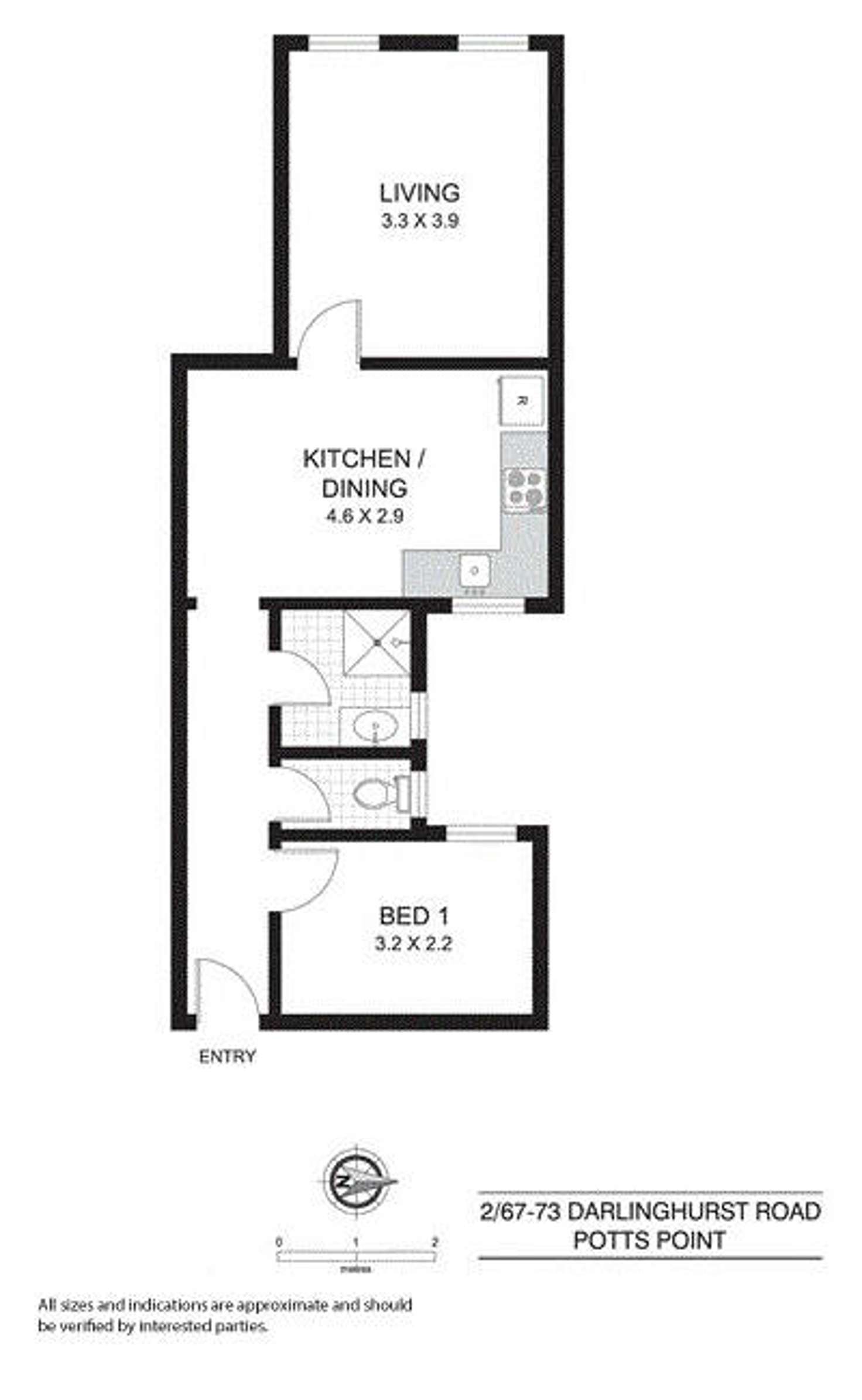 Floorplan of Homely apartment listing, 2/67-73 Darlinghurst Road, Potts Point NSW 2011