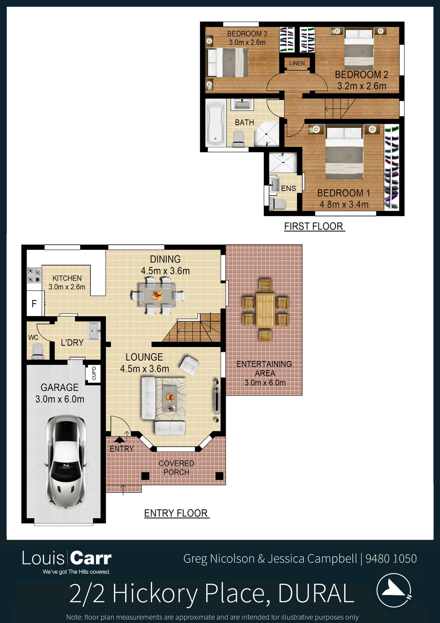 Floorplan of Homely semiDetached listing, 2/2 Hickory Place, Dural NSW 2158