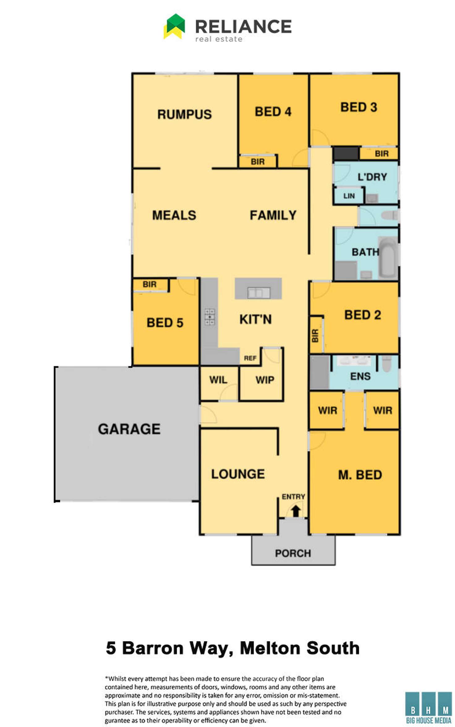 Floorplan of Homely house listing, 5 Barron Way, Melton South VIC 3338