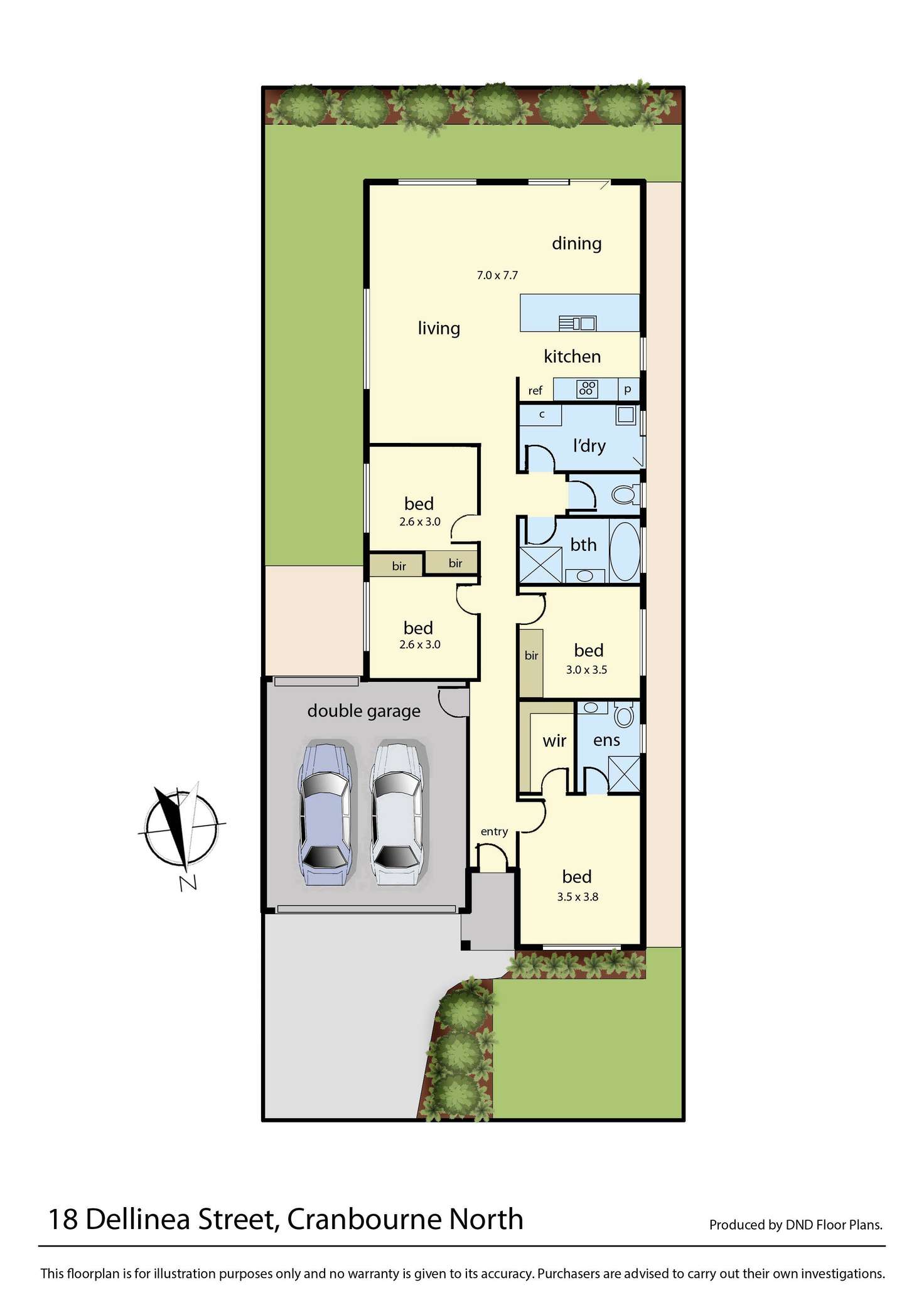 Floorplan of Homely house listing, 18 Dellinea Street, Cranbourne North VIC 3977