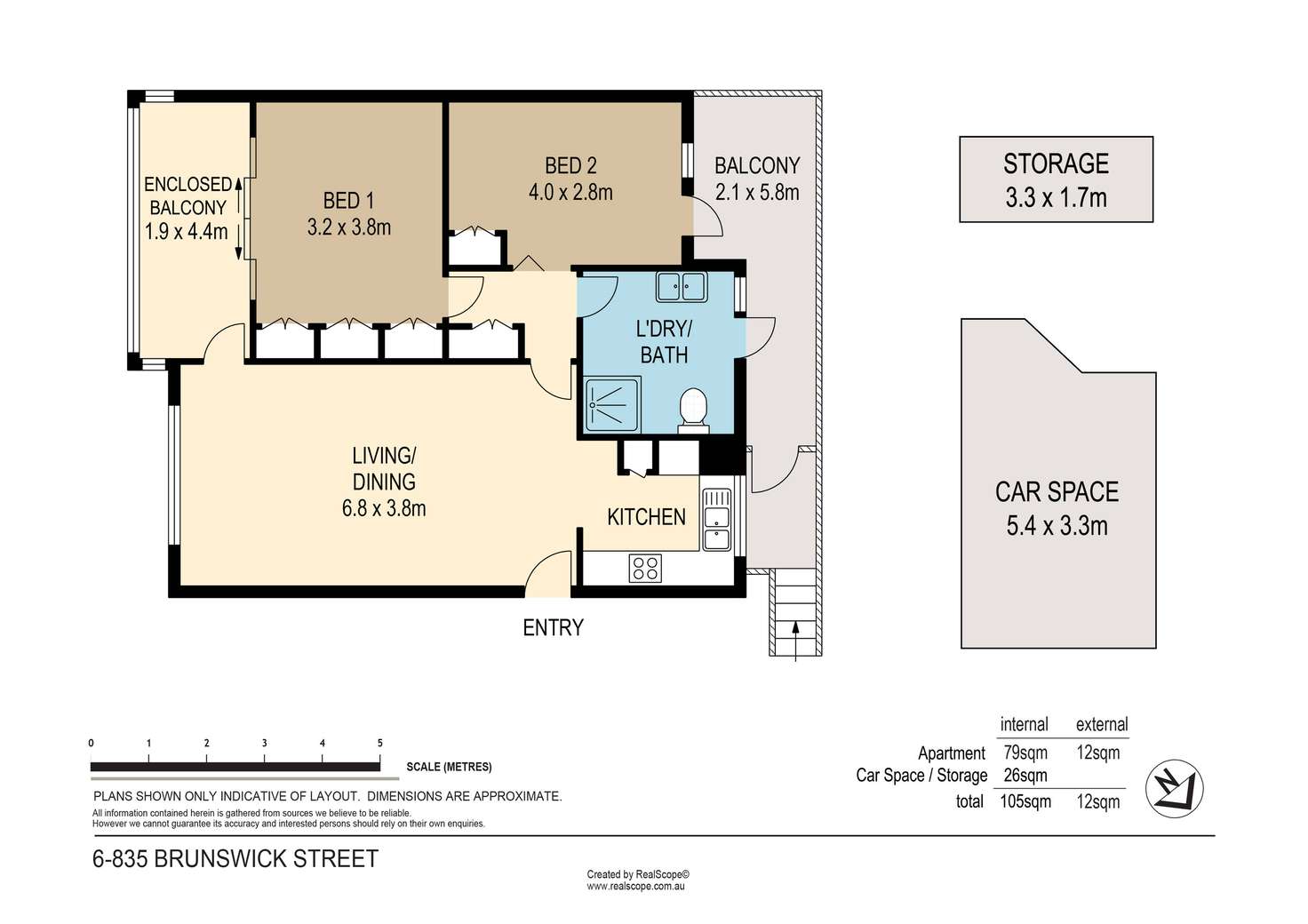 Floorplan of Homely apartment listing, 6/835 Brunswick Street, New Farm QLD 4005