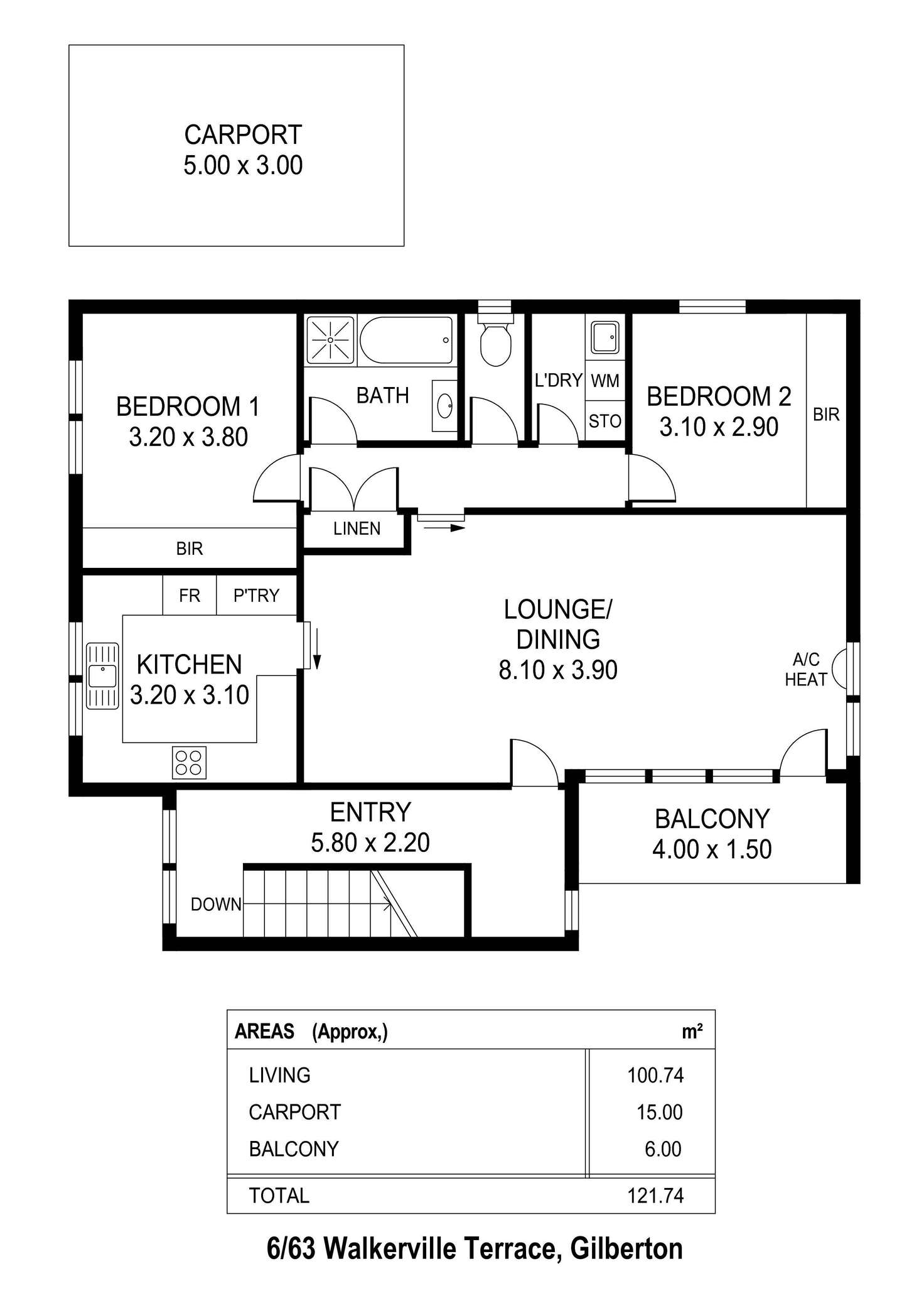 Floorplan of Homely unit listing, 6/63 Walkerville Terrace, Gilberton SA 5081