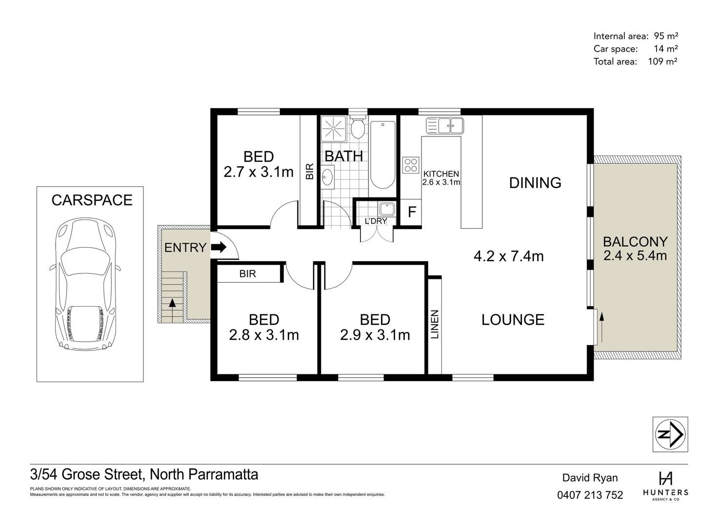 Floorplan of Homely unit listing, 3/54 Grose Street, North Parramatta NSW 2151