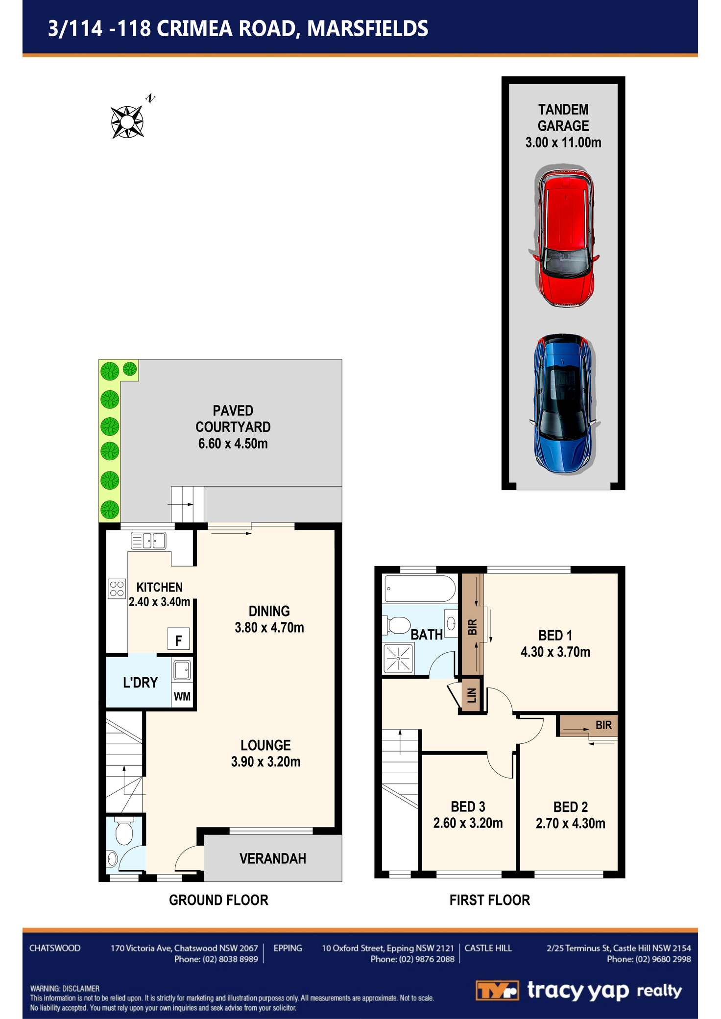 Floorplan of Homely townhouse listing, 3/114-118 Crimea Road, Marsfield NSW 2122