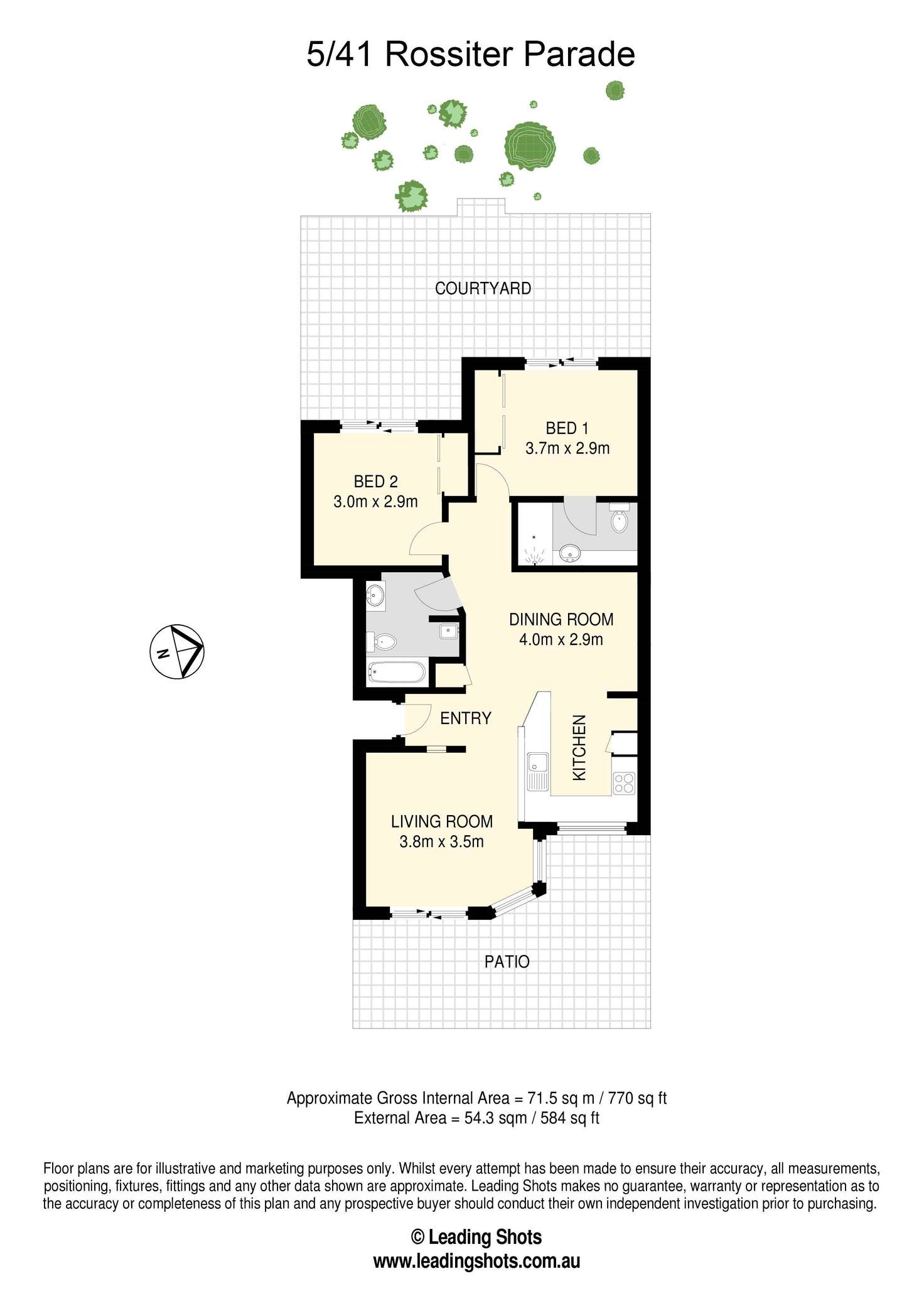 Floorplan of Homely unit listing, 5/41 Rossiter Parade, Hamilton QLD 4007