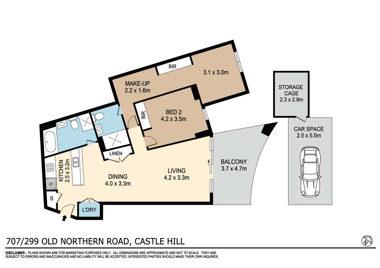 Floorplan of Homely apartment listing, 707/299 Old Northern Road, Castle Hill NSW 2154