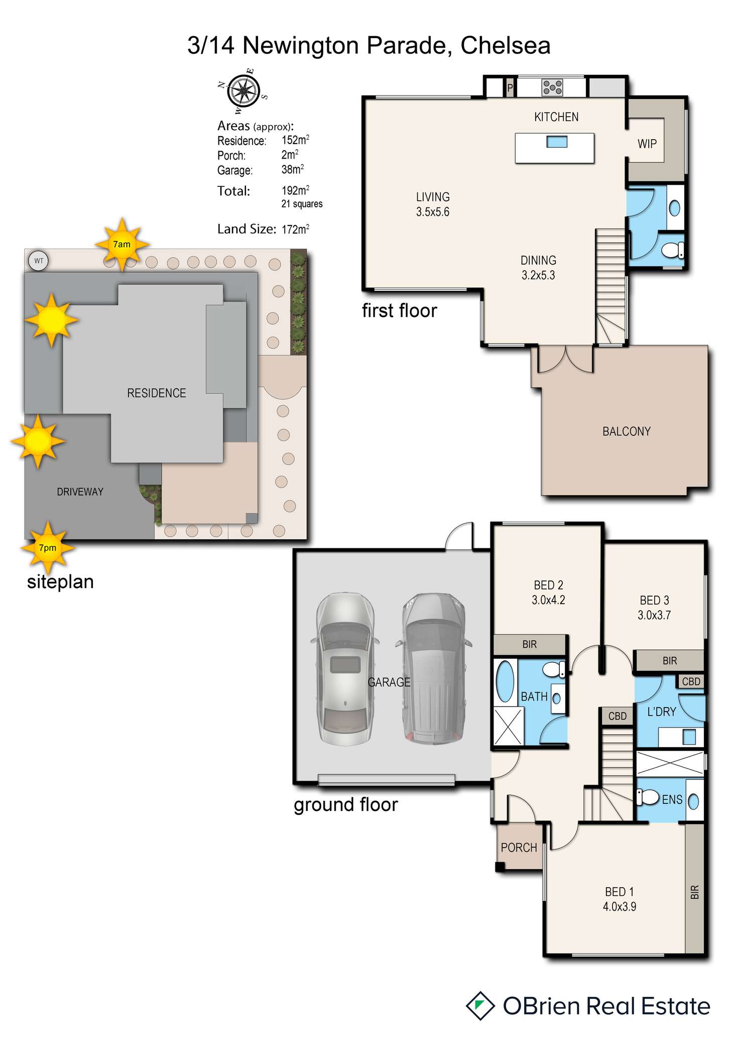 Floorplan of Homely townhouse listing, 3/14 Newington Parade, Chelsea VIC 3196