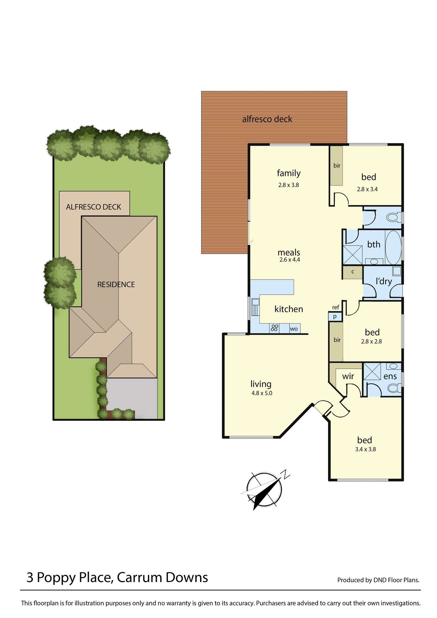 Floorplan of Homely house listing, 3 Poppy Place, Carrum Downs VIC 3201