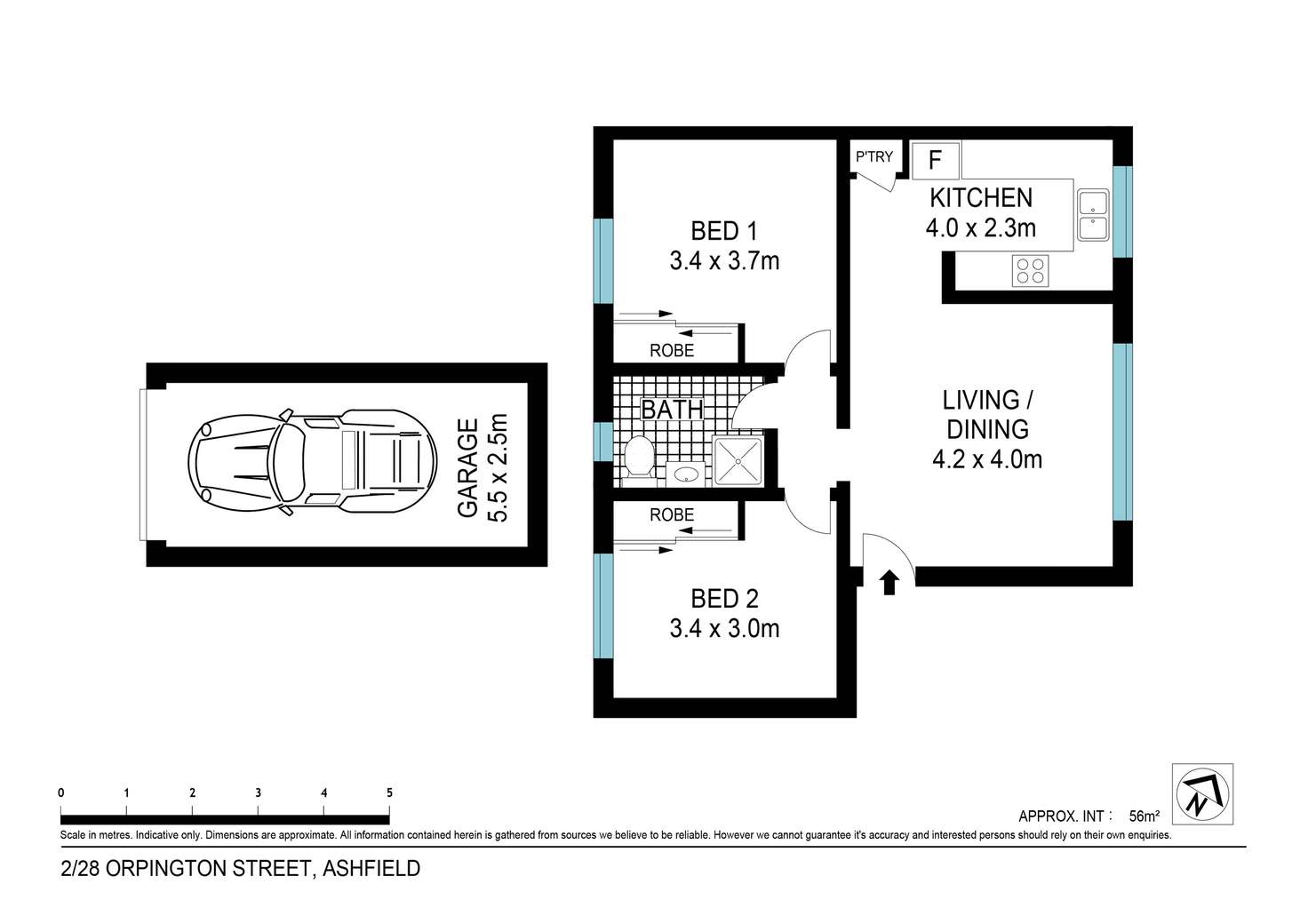 Floorplan of Homely apartment listing, 2/28 Orpington Street, Ashfield NSW 2131