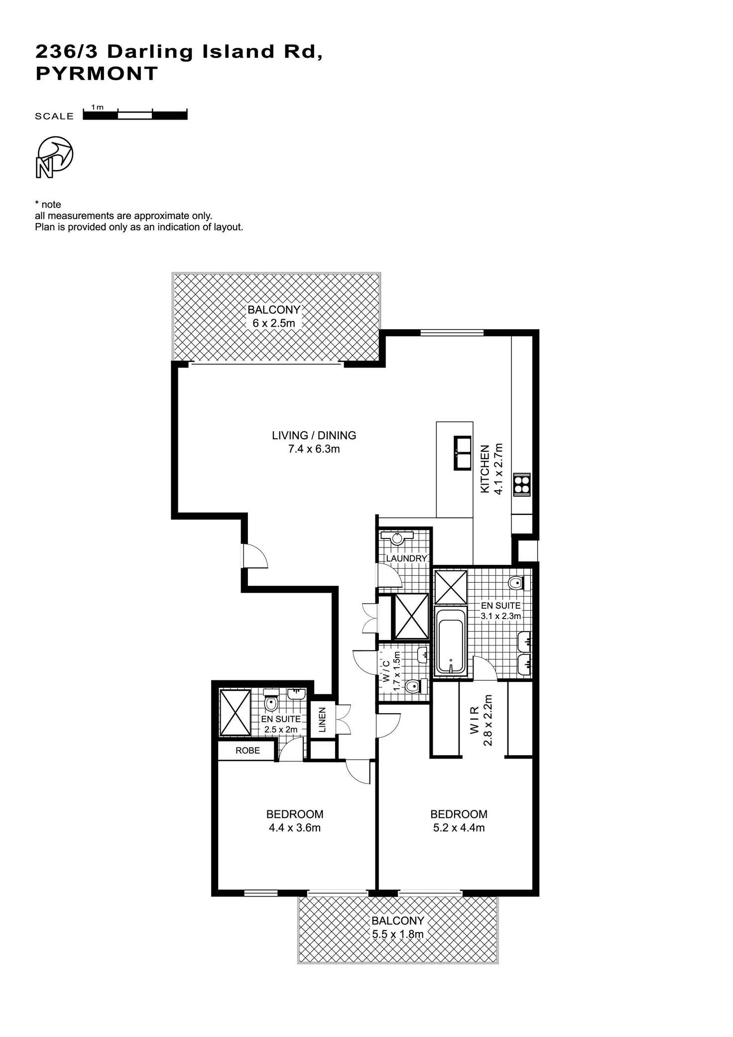 Floorplan of Homely apartment listing, 236/3 Darling Island Road, Pyrmont NSW 2009