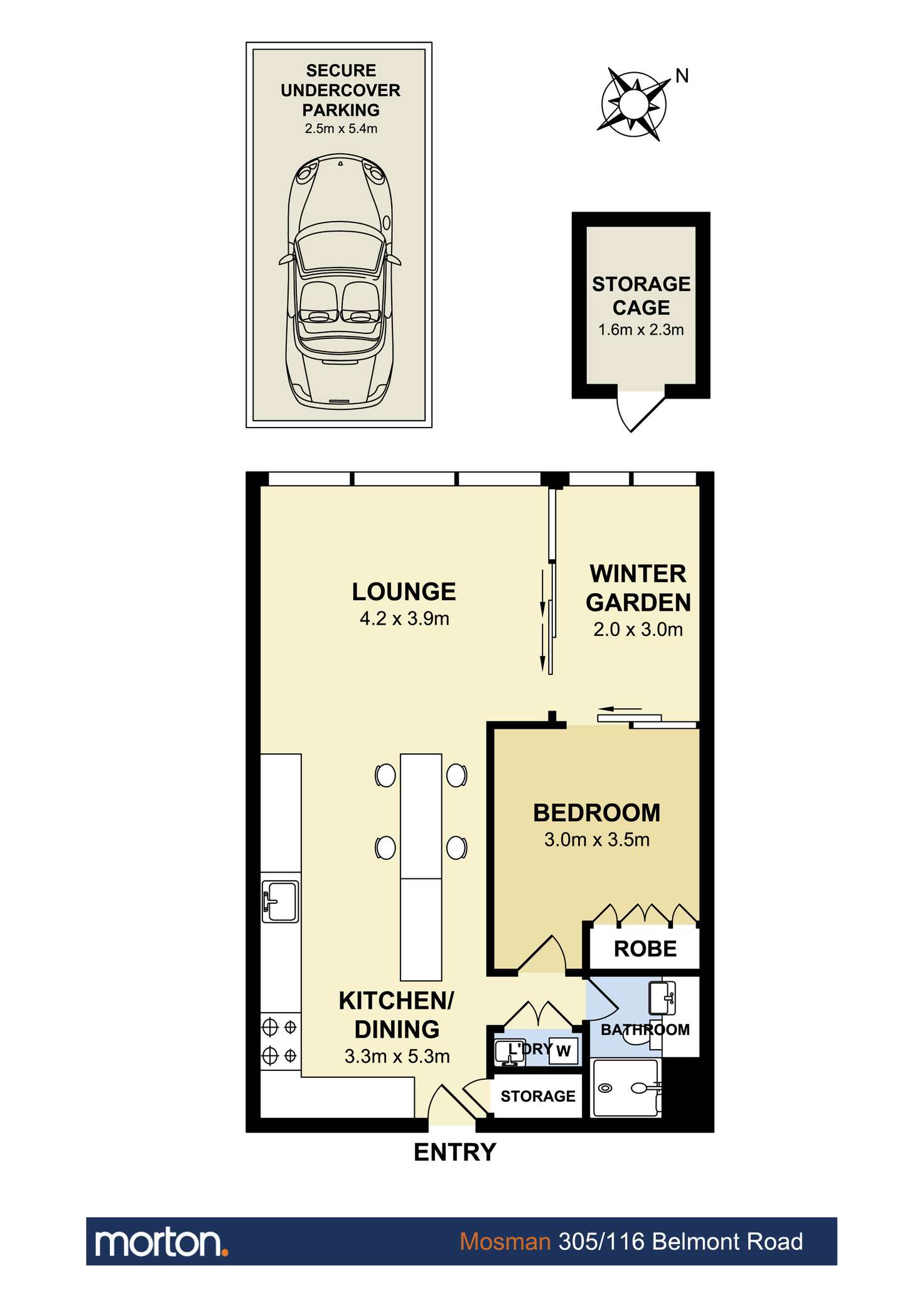 Floorplan of Homely apartment listing, 305/116 Belmont Road, Mosman NSW 2088