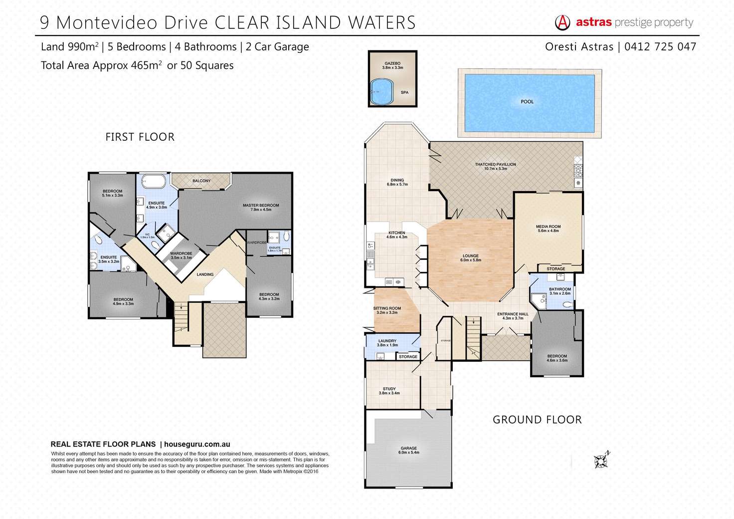 Floorplan of Homely house listing, 9 Montevideo Drive, Clear Island Waters QLD 4226