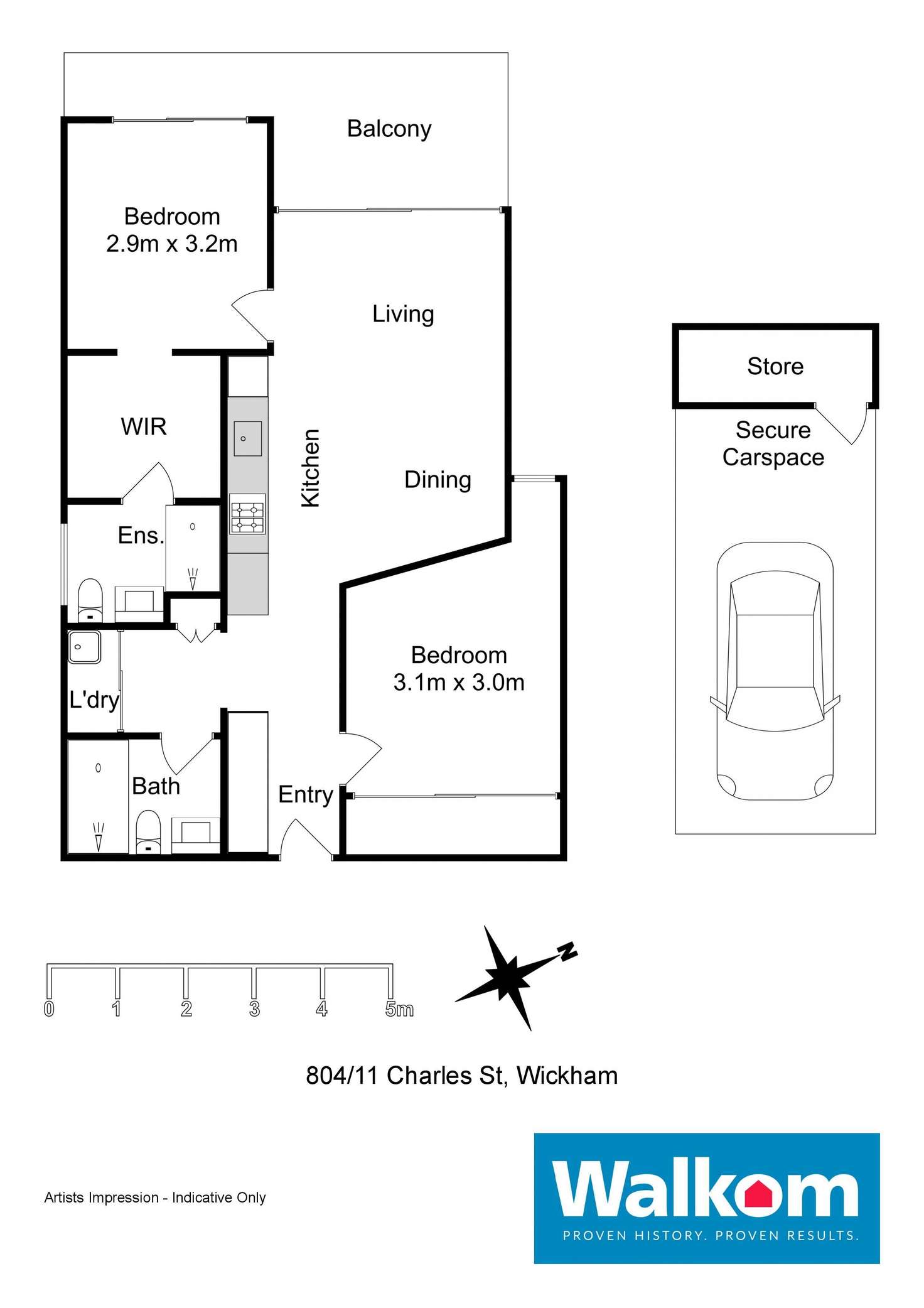 Floorplan of Homely apartment listing, 804/11 Charles Street, Wickham NSW 2293