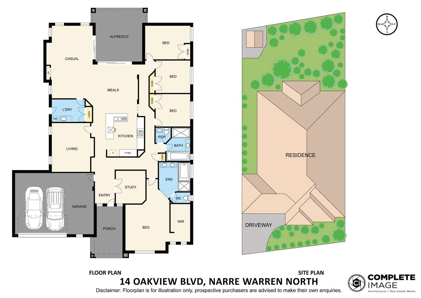 Floorplan of Homely house listing, 14 Oakview Boulevard, Narre Warren North VIC 3804