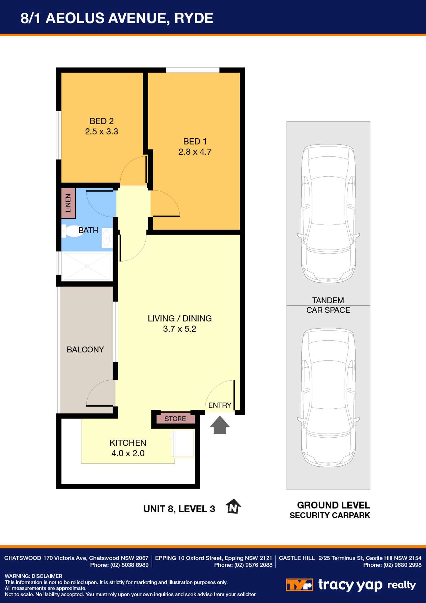 Floorplan of Homely unit listing, 8/1 Aeolus Avenue, Ryde NSW 2112