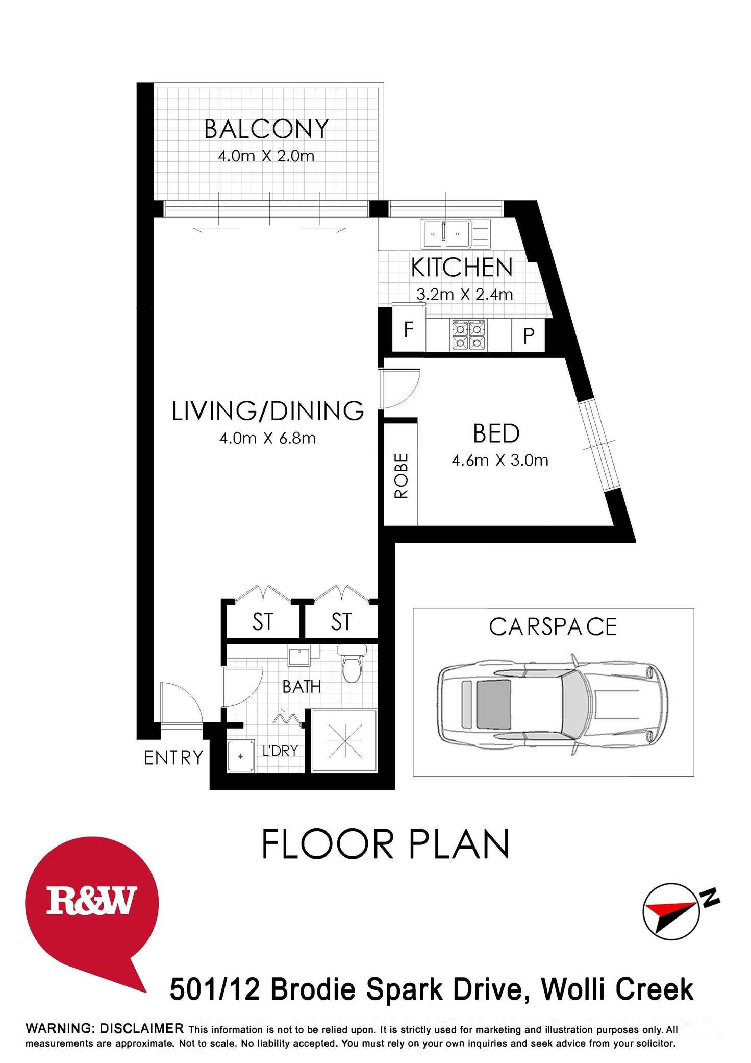Floorplan of Homely apartment listing, 501/12 Brodie Spark Drive, Wolli Creek NSW 2205