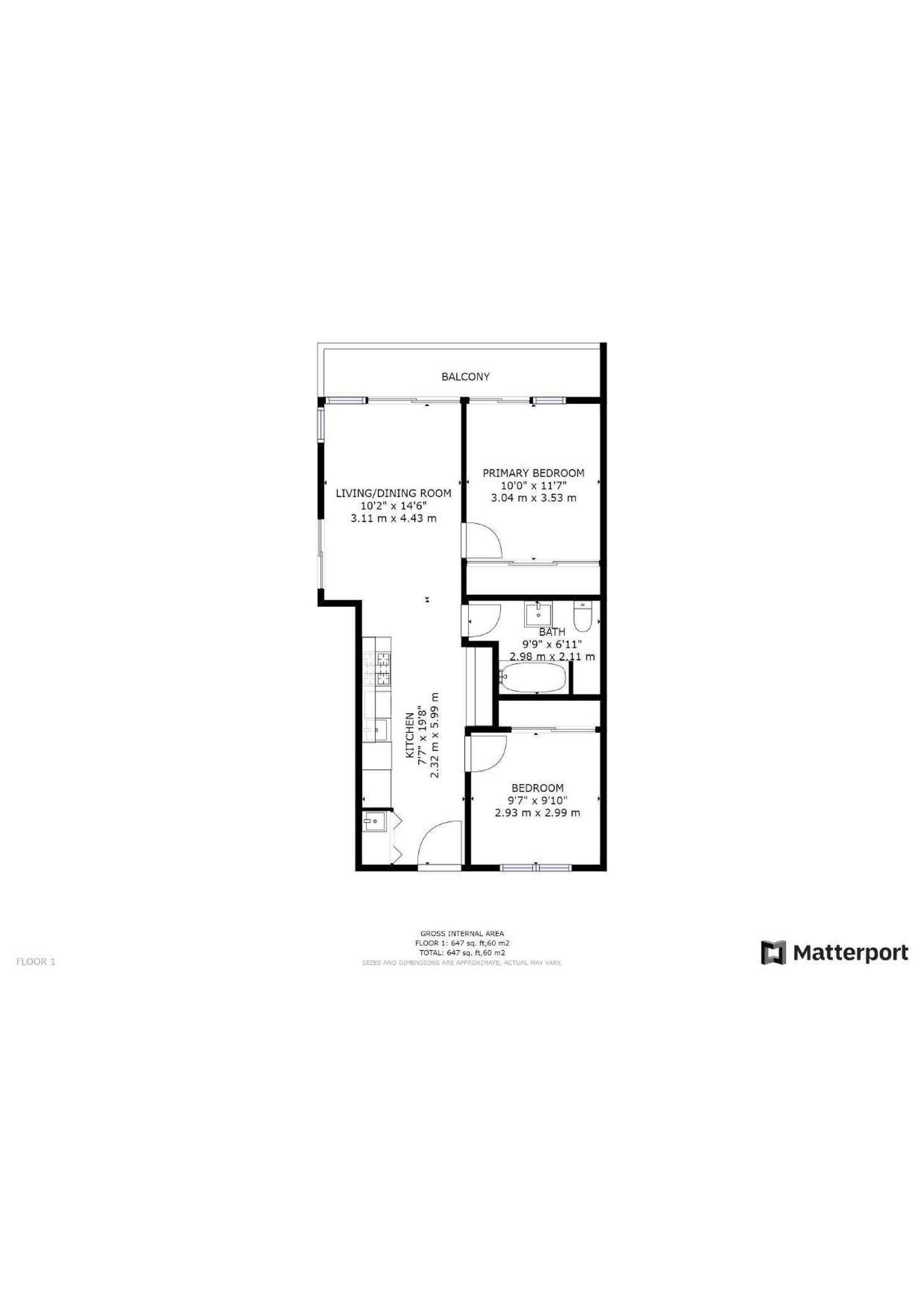 Floorplan of Homely apartment listing, 305/264 Waterdale Road, Ivanhoe VIC 3079