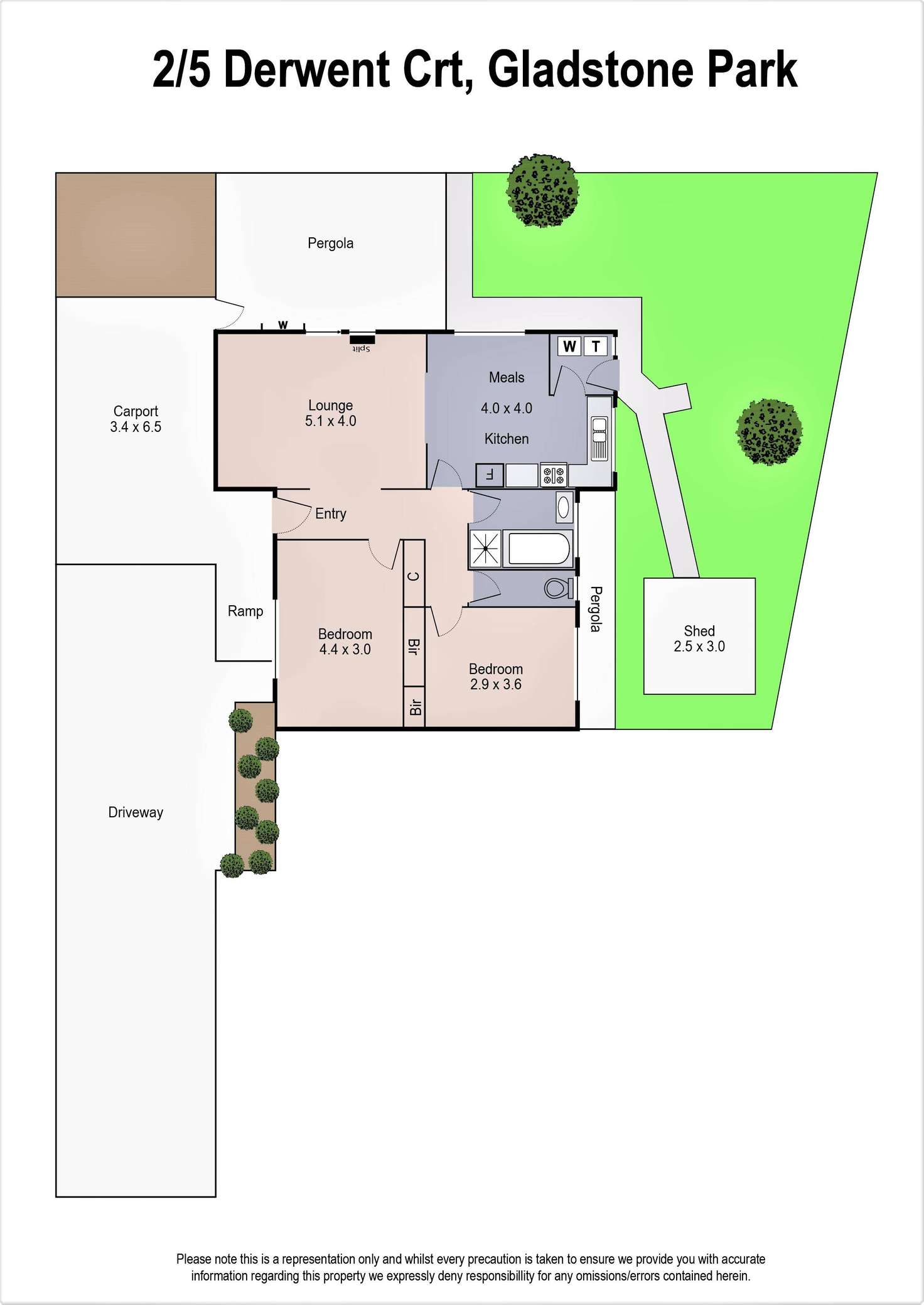 Floorplan of Homely unit listing, 2/5 Derwent Court, Gladstone Park VIC 3043