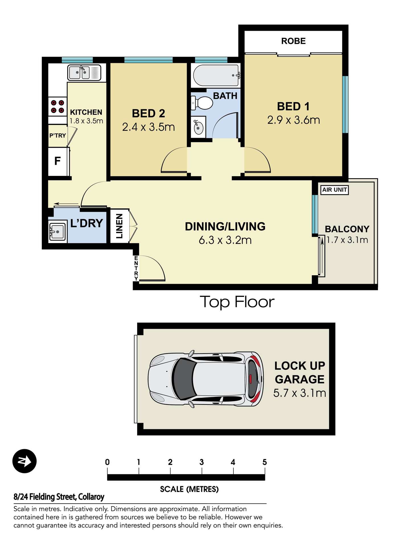 Floorplan of Homely apartment listing, 8/24 Fielding Street, Collaroy NSW 2097