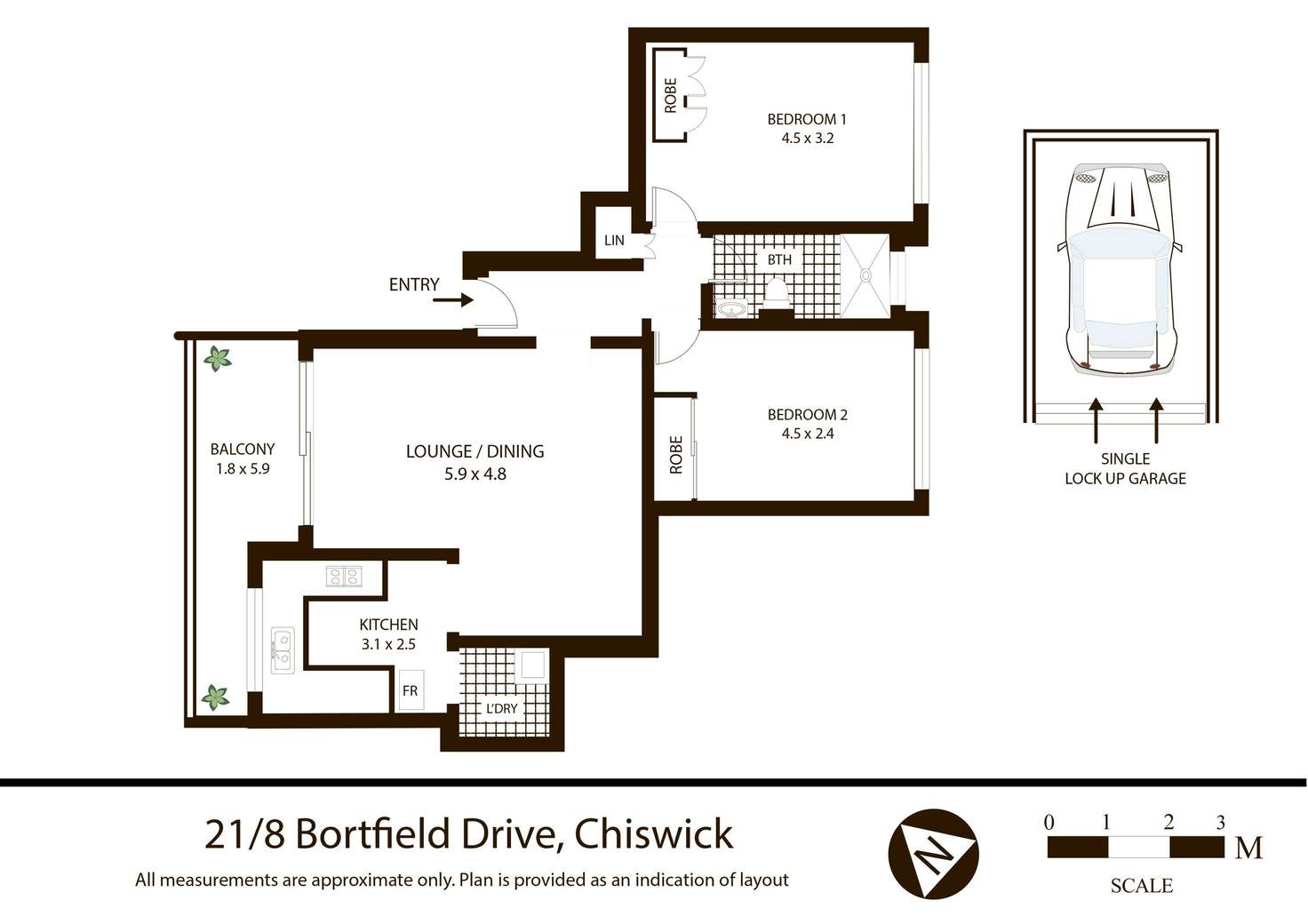 Floorplan of Homely apartment listing, 21/8 Bortfield Drive, Chiswick NSW 2046