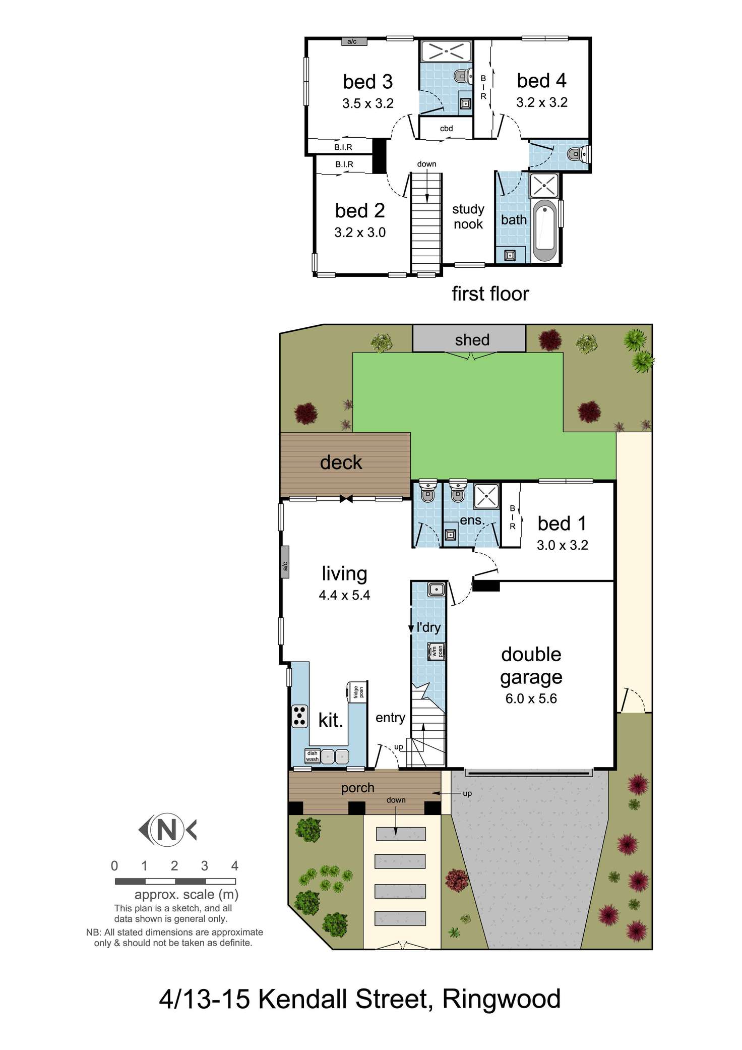 Floorplan of Homely townhouse listing, 4/13-15 Kendall Street, Ringwood VIC 3134