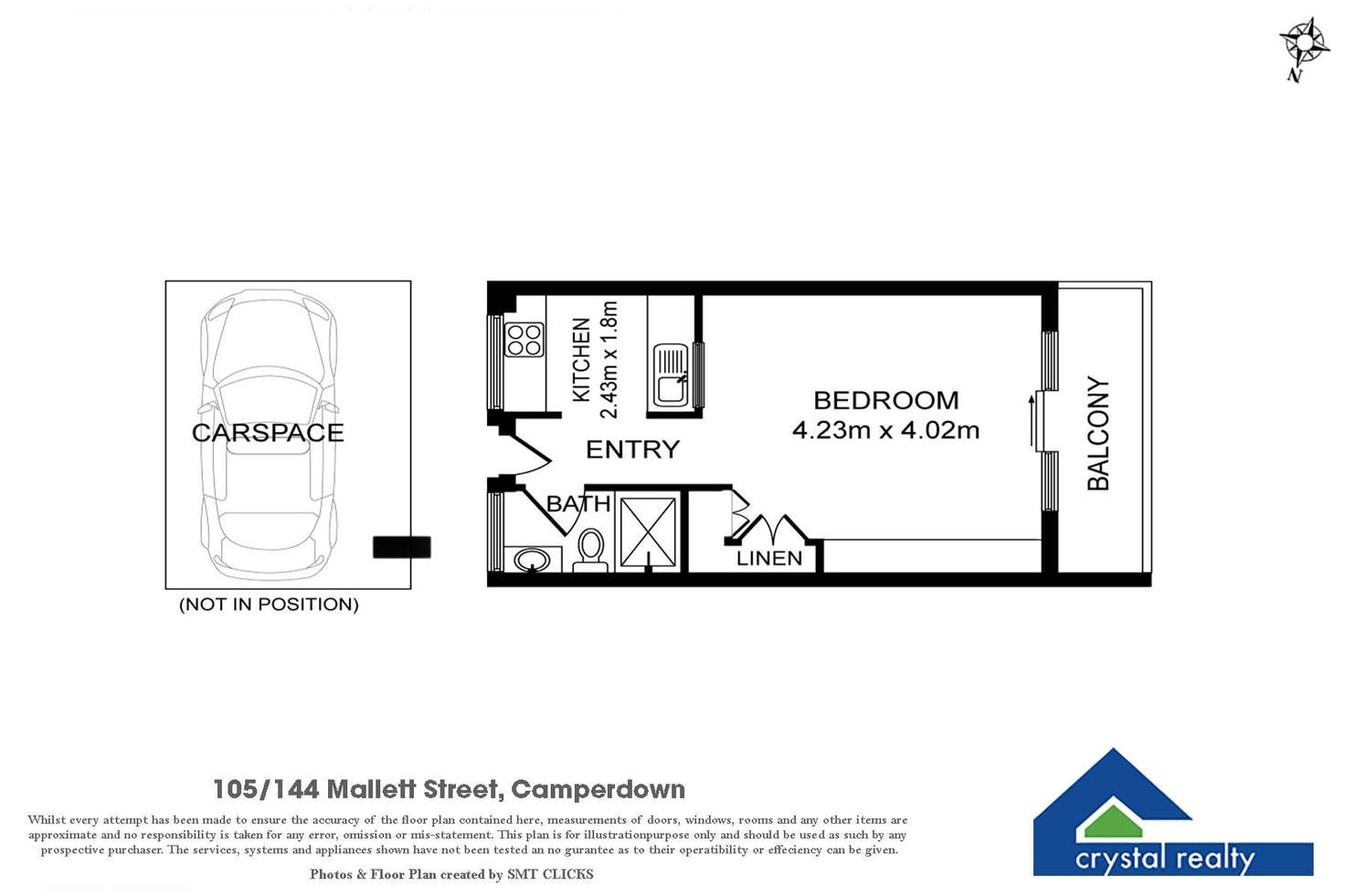 Floorplan of Homely unit listing, 105/144 Mallett Street, Camperdown NSW 2050