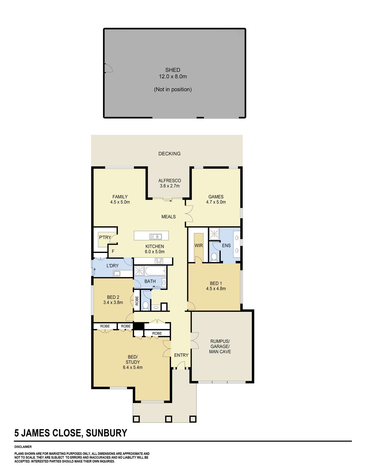 Floorplan of Homely house listing, 5 James Close, Sunbury VIC 3429