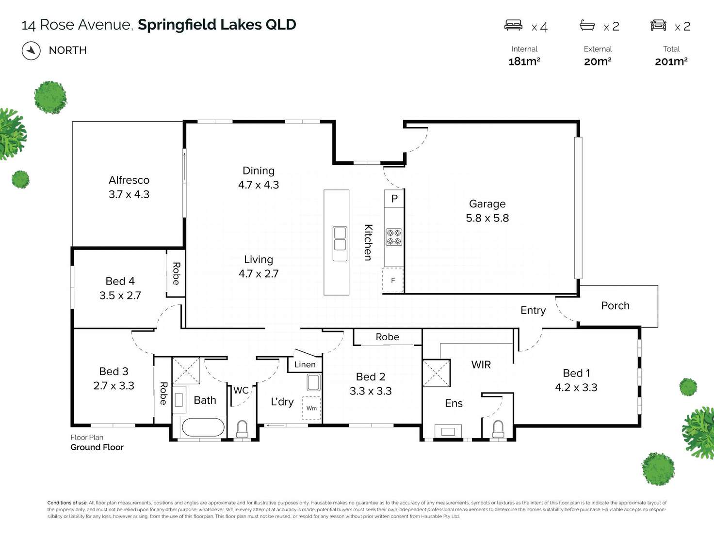 Floorplan of Homely house listing, 14 Rose Avenue, Springfield Lakes QLD 4300