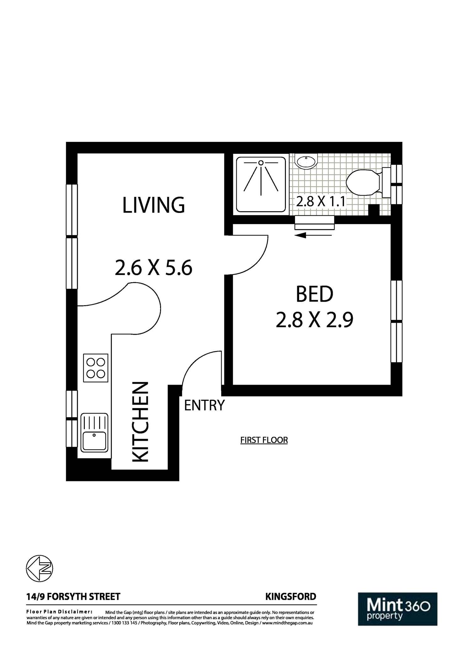 Floorplan of Homely apartment listing, 14/9 Forsyth Street, Kingsford NSW 2032