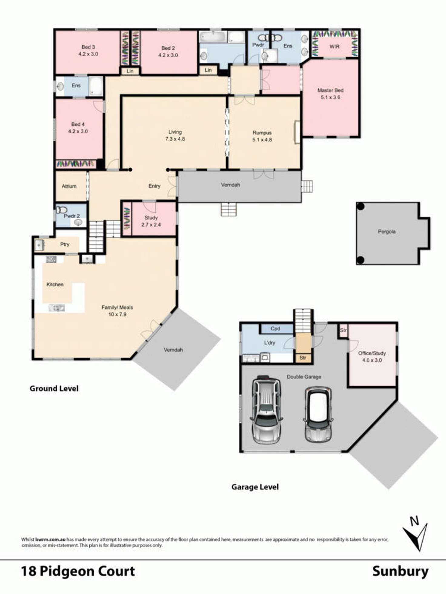 Floorplan of Homely house listing, 18 Pidgeon Court, Sunbury VIC 3429