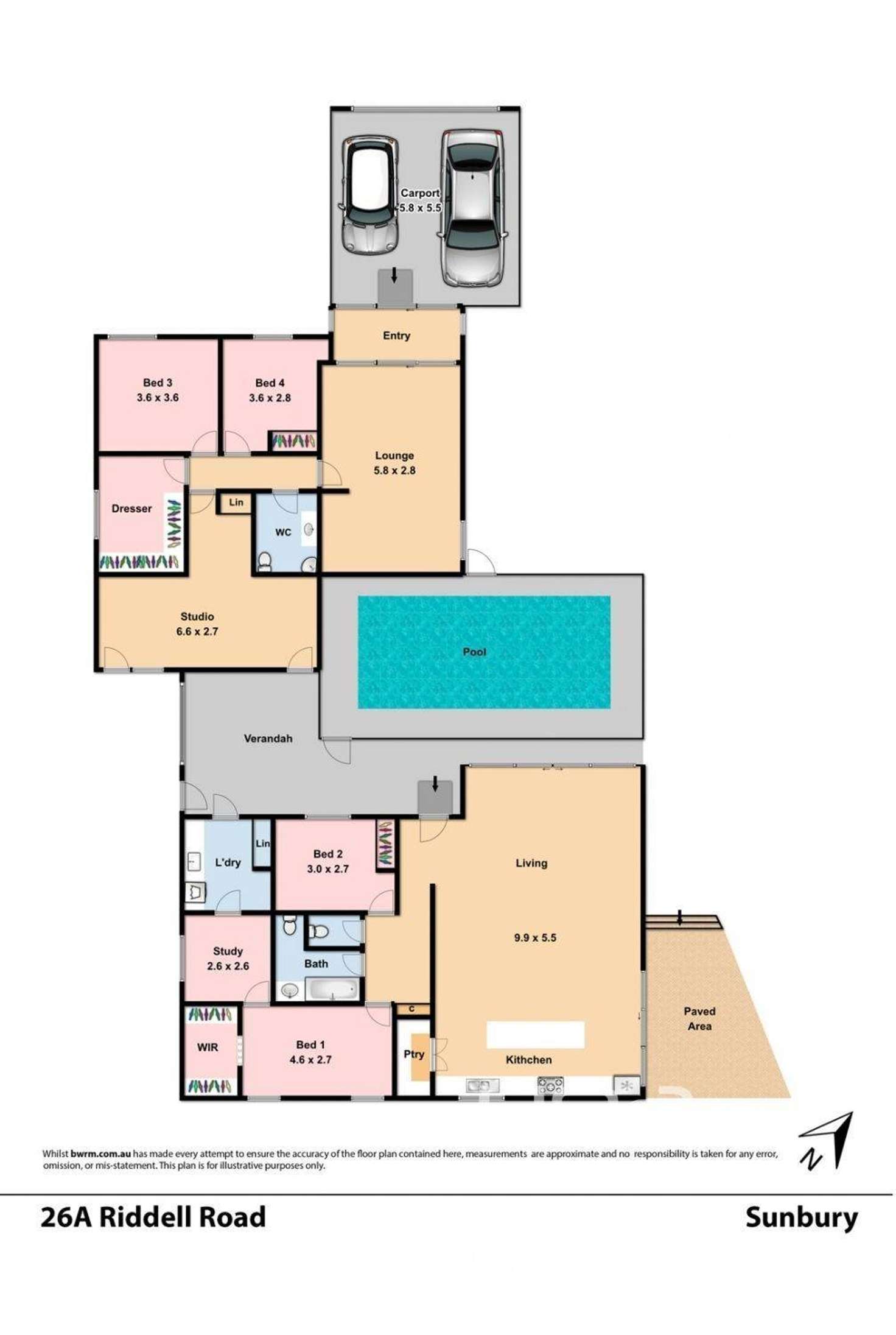 Floorplan of Homely house listing, 26A Riddell Road, Sunbury VIC 3429