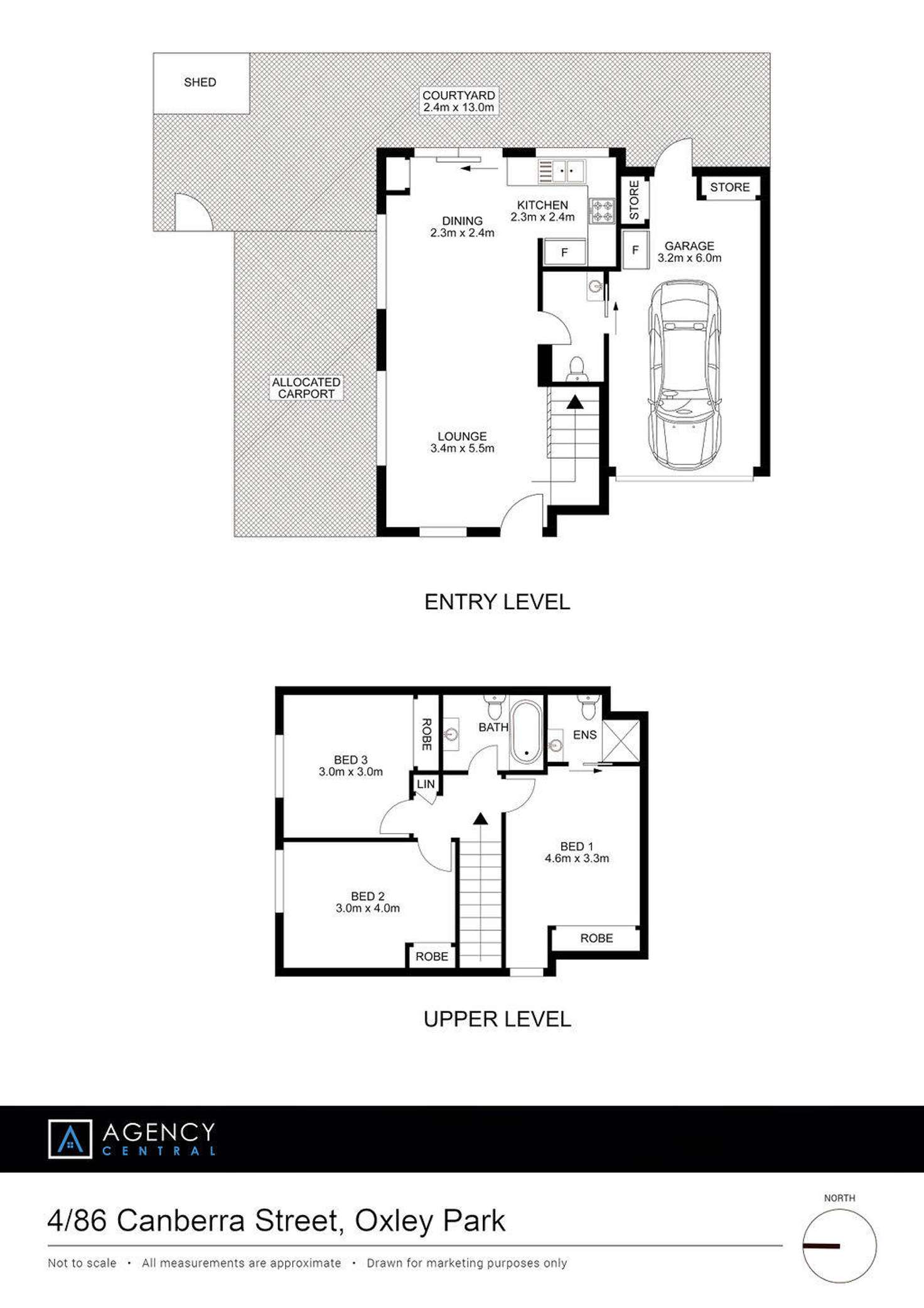 Floorplan of Homely townhouse listing, 4/86 Canberra Street, Oxley Park NSW 2760