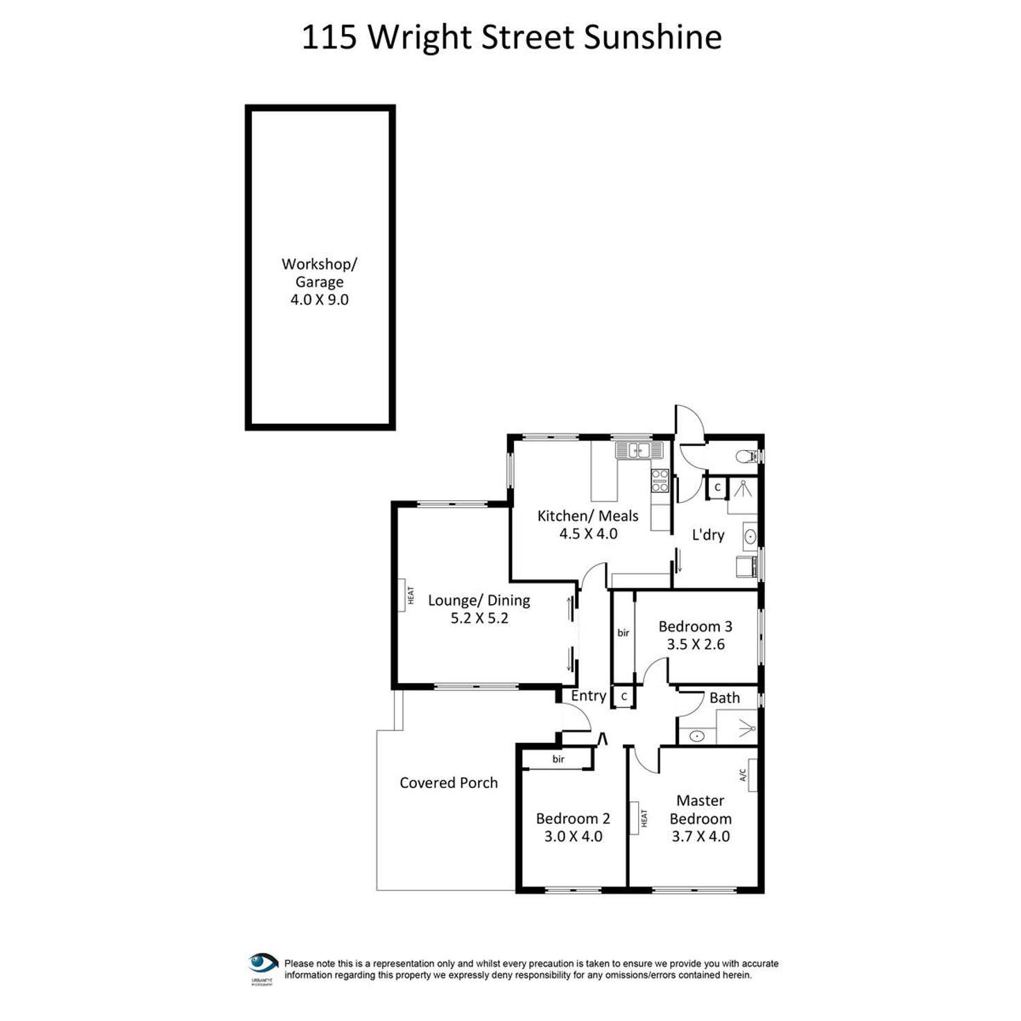 Floorplan of Homely house listing, 115 Wright Street, Sunshine VIC 3020