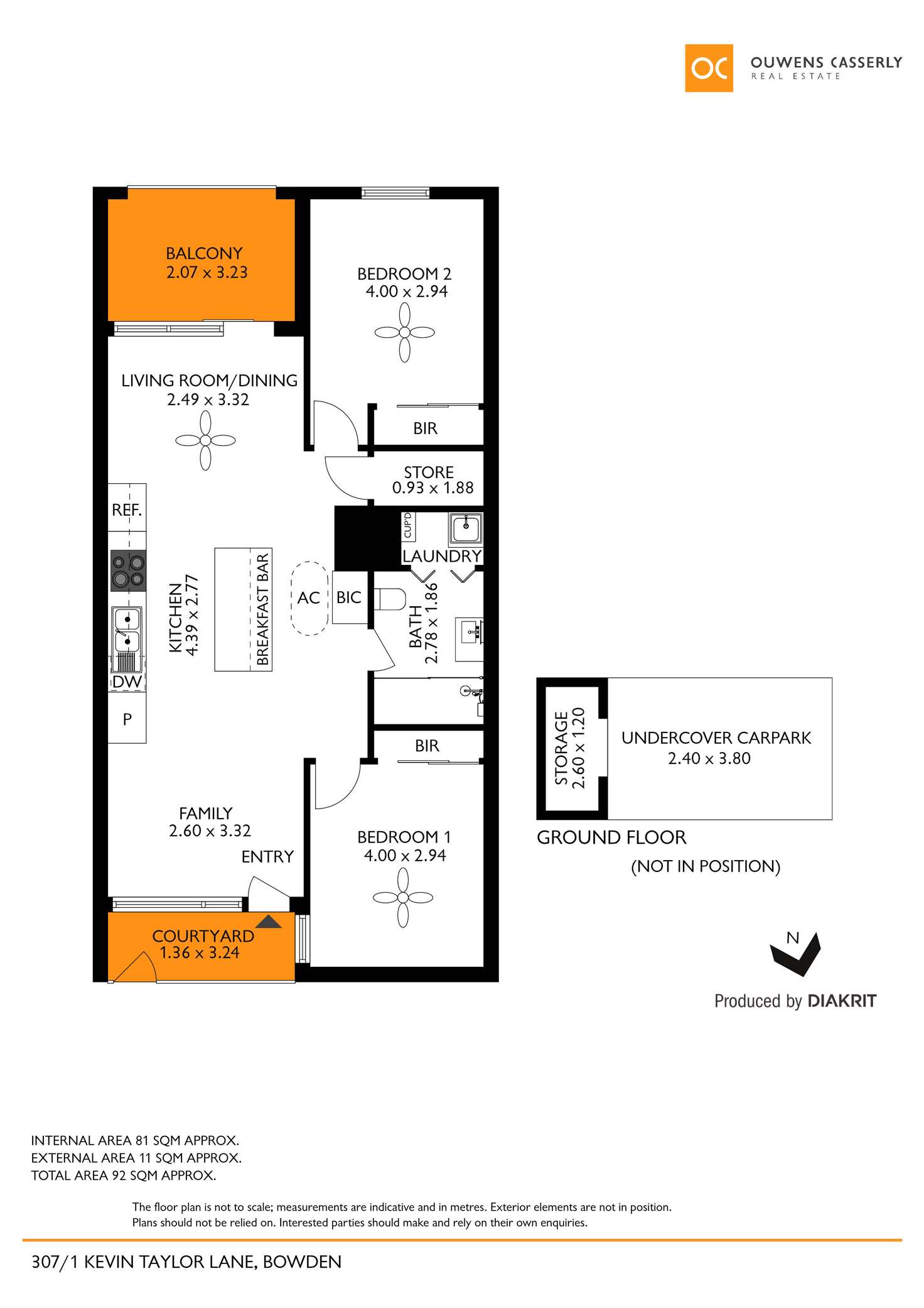 Floorplan of Homely apartment listing, 307/1 Kevin Taylor Lane, Bowden SA 5007