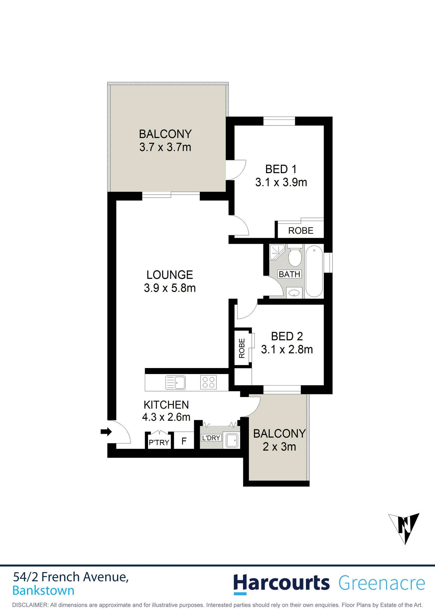 Floorplan of Homely apartment listing, 54/2 French Avenue, Bankstown NSW 2200