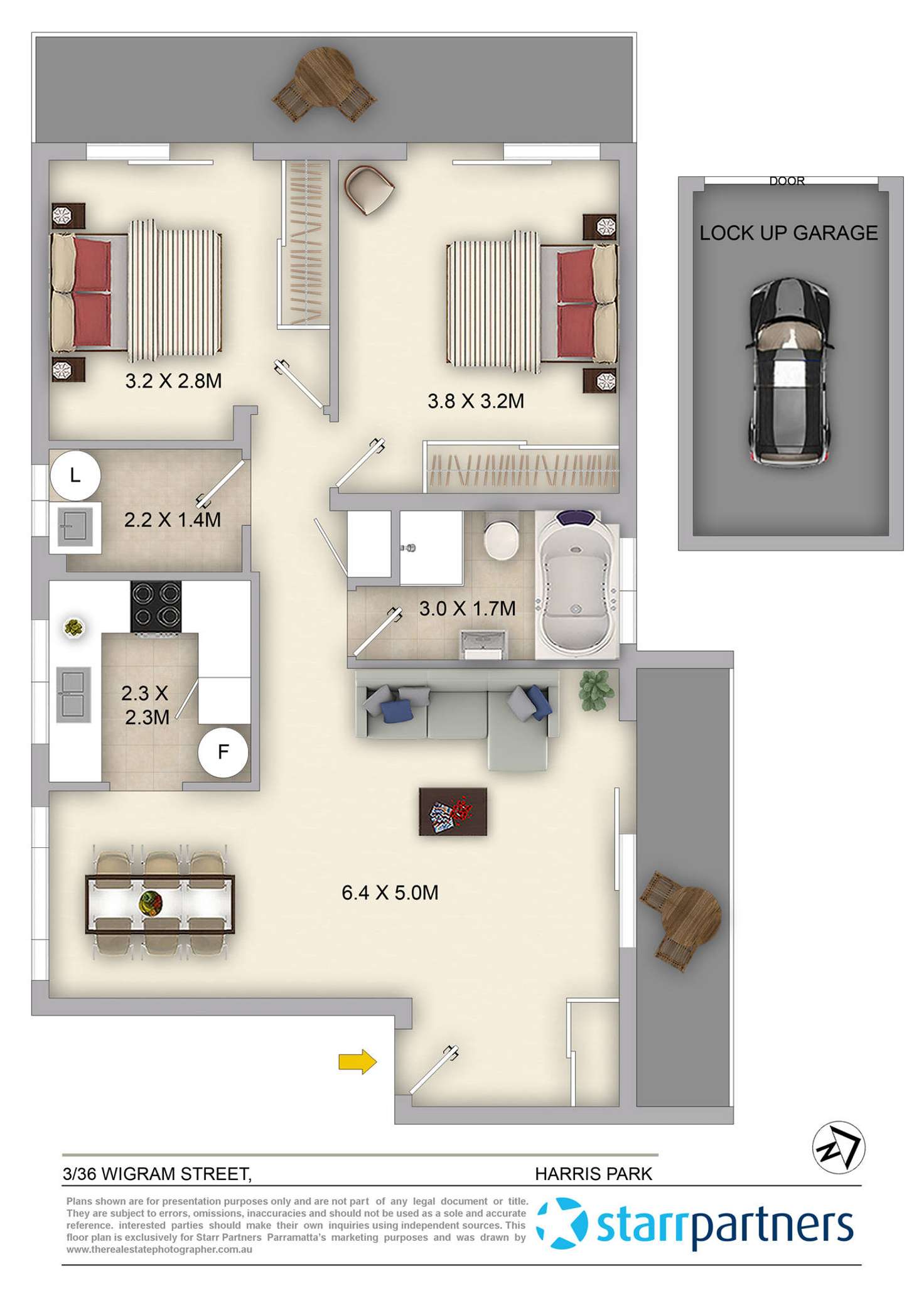 Floorplan of Homely unit listing, 3/36 Wigram Street, Harris Park NSW 2150