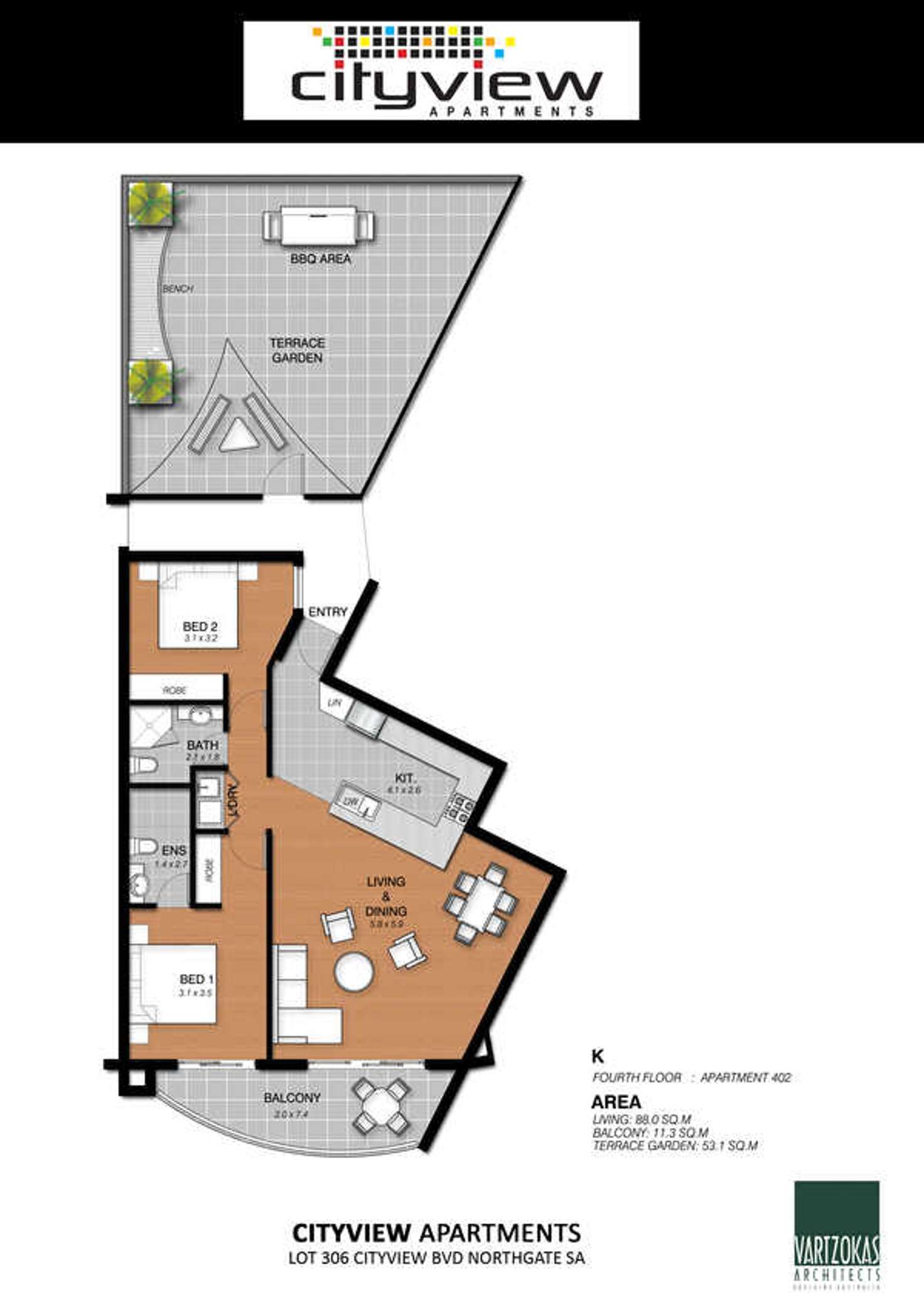 Floorplan of Homely apartment listing, 402/62 Cityview Boulevard, Lightsview SA 5085