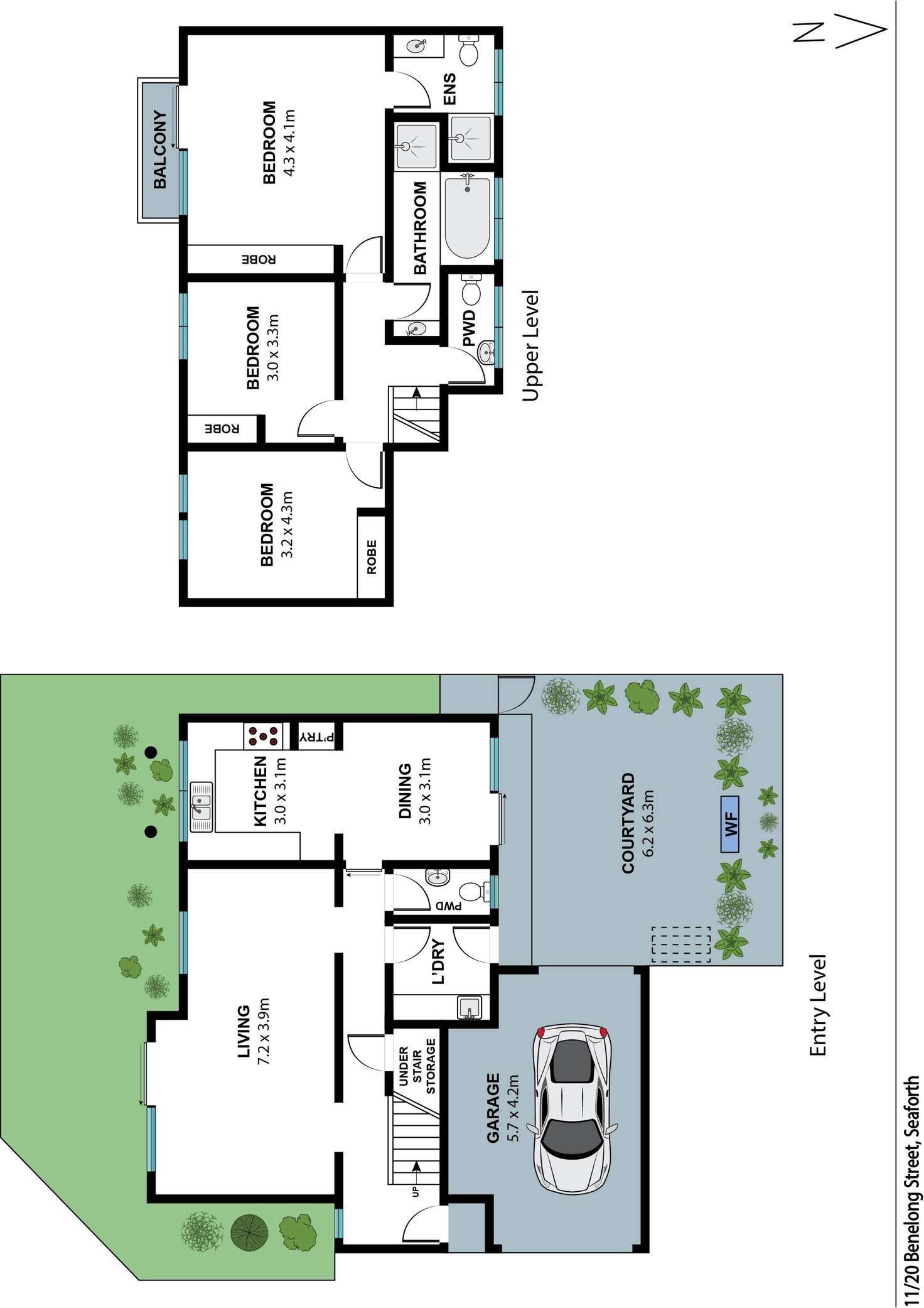Floorplan of Homely townhouse listing, 11/20 Benelong Street, Seaforth NSW 2092