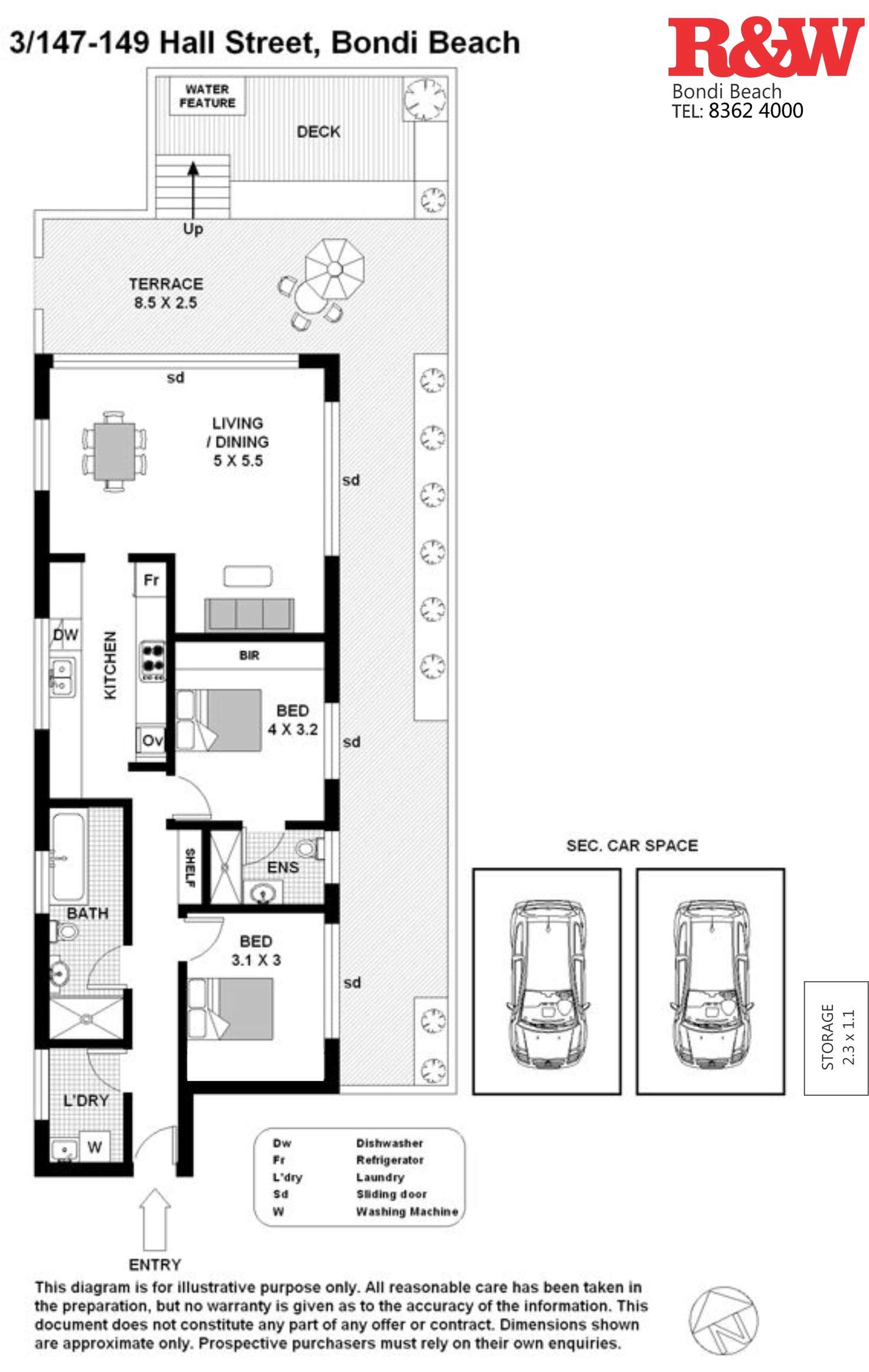 Floorplan of Homely apartment listing, 3/147-149 Hall Street, Bondi Beach NSW 2026