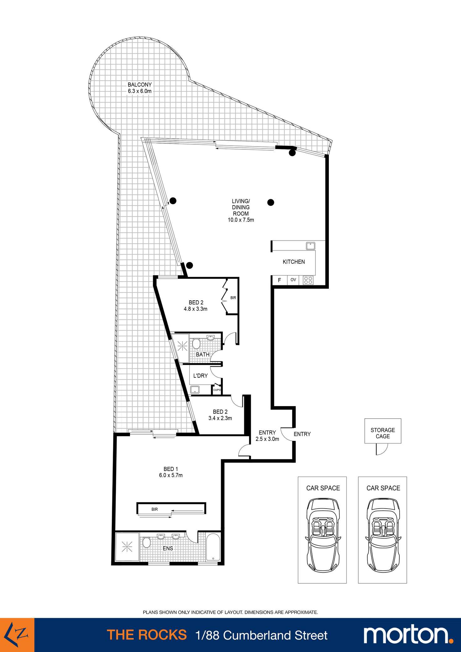 Floorplan of Homely apartment listing, 1/88 Cumberland Street, Sydney NSW 2000