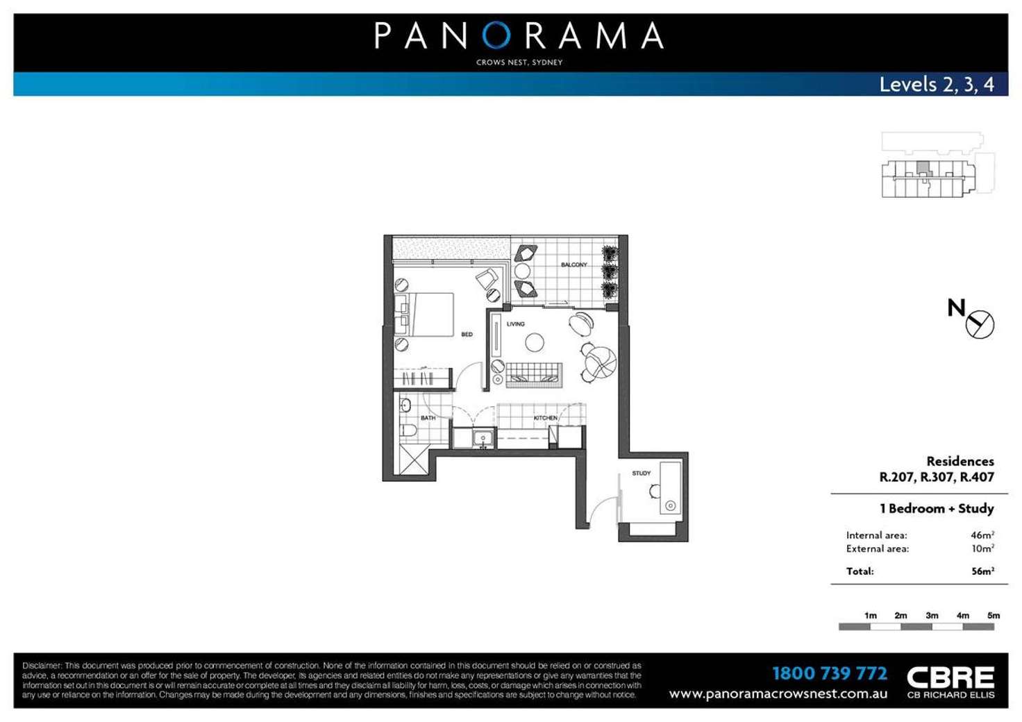 Floorplan of Homely apartment listing, R307/200-220 Pacific Highway, Crows Nest NSW 2065