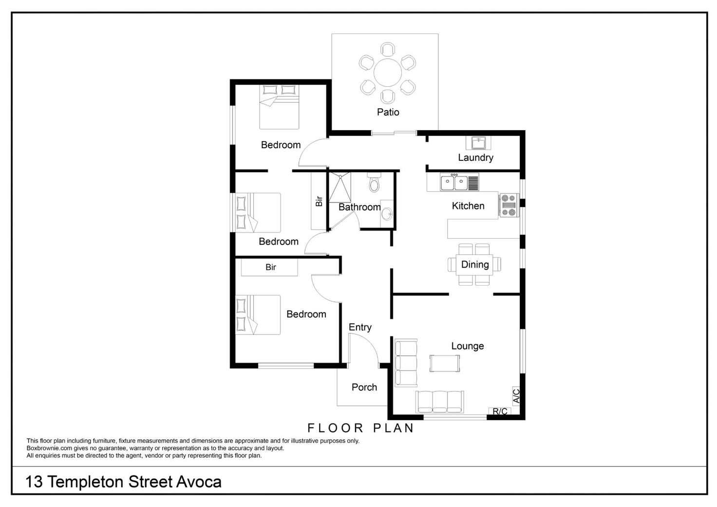 Floorplan of Homely house listing, 13 Templeton Street, Avoca VIC 3467