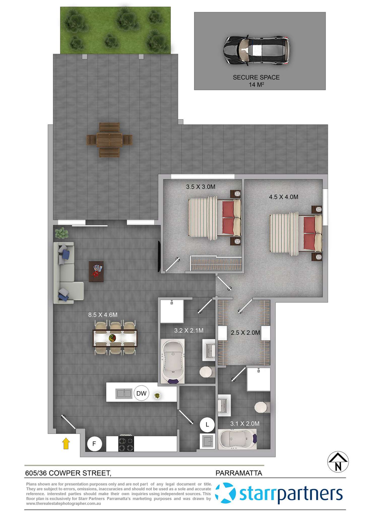 Floorplan of Homely apartment listing, 605/36-46 Cowper Street, Parramatta NSW 2150