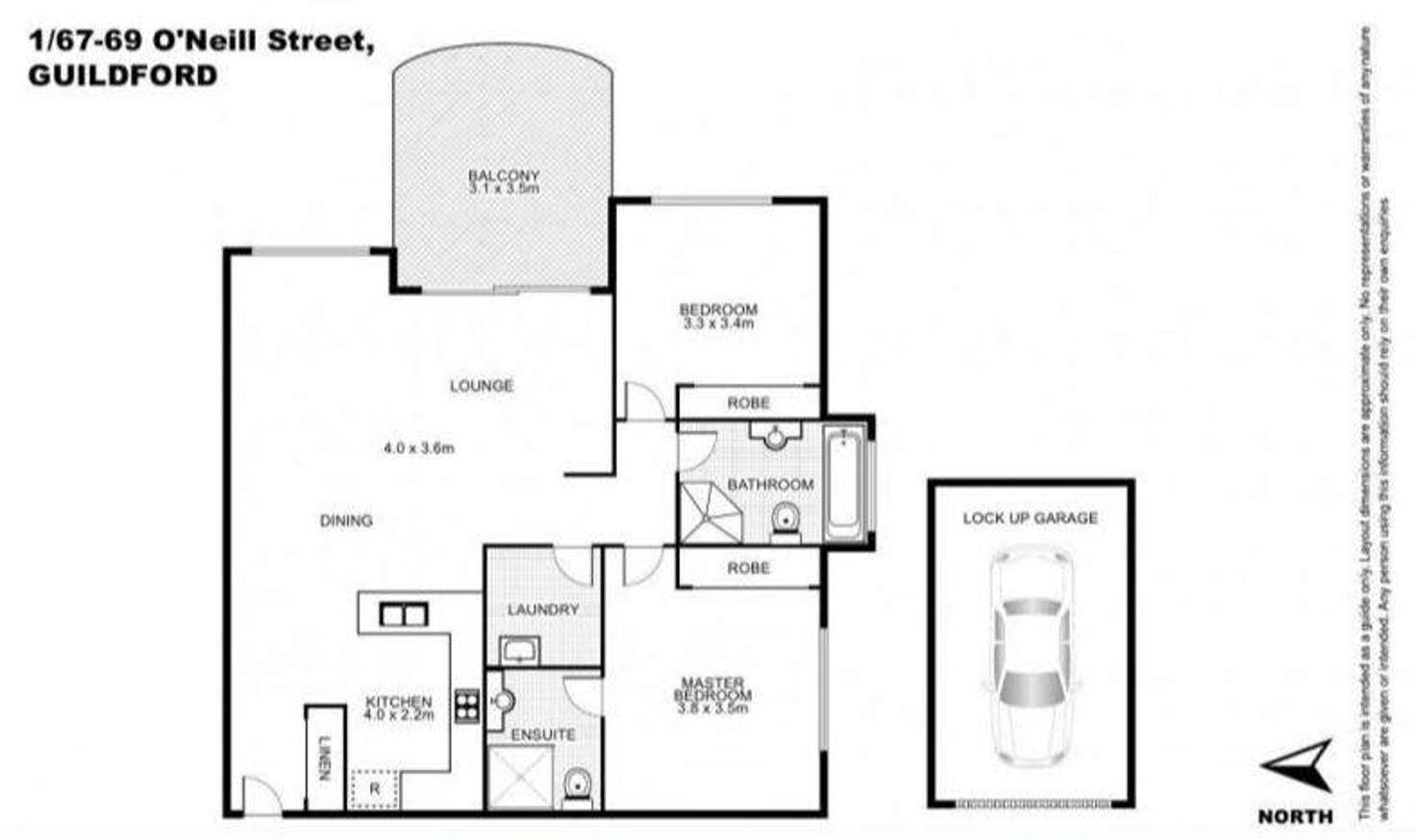 Floorplan of Homely unit listing, 1/67-69 O'Neill Street, Guildford NSW 2161