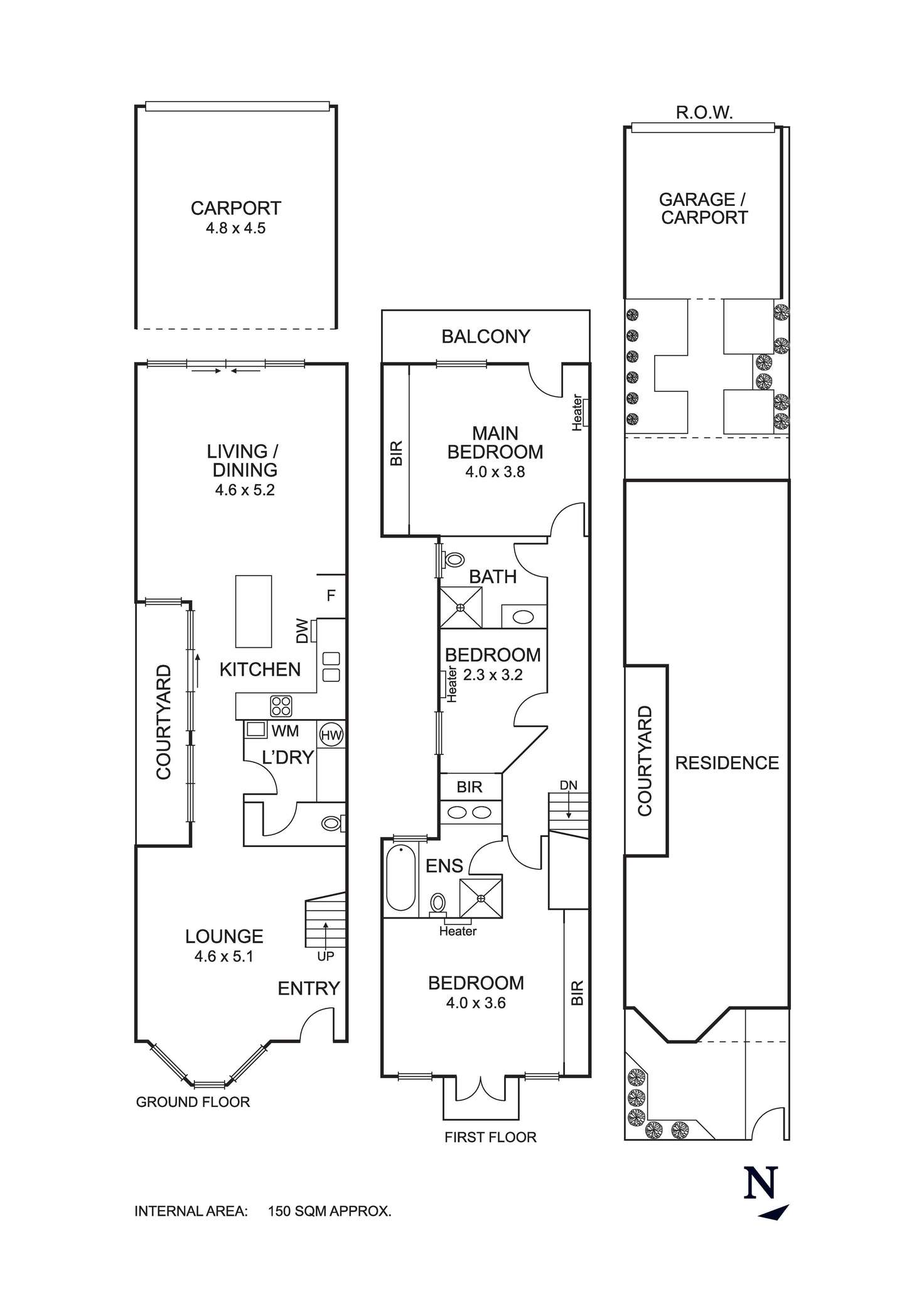 Floorplan of Homely townhouse listing, 159 Reynard Street, Coburg VIC 3058